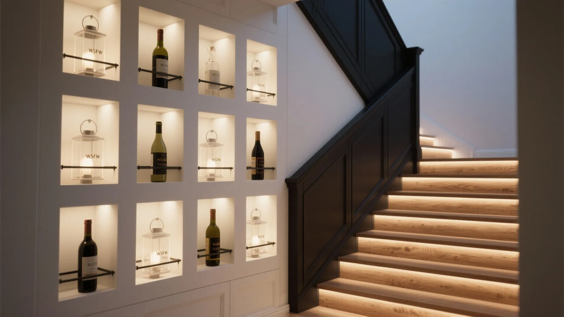 Under-Stairs or Corridor Niches with Backlit LEDs