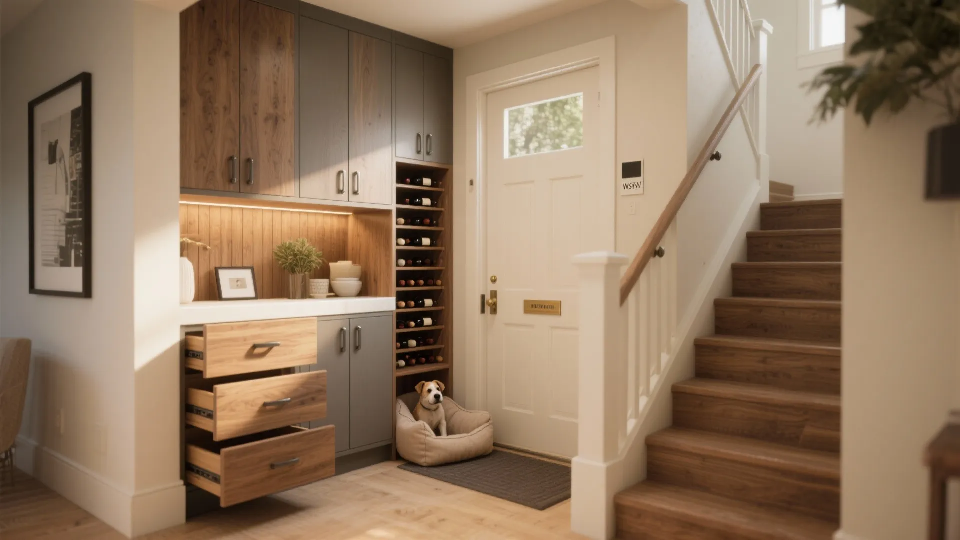 3. Under-stairs cabinetry: hidden storage with personality