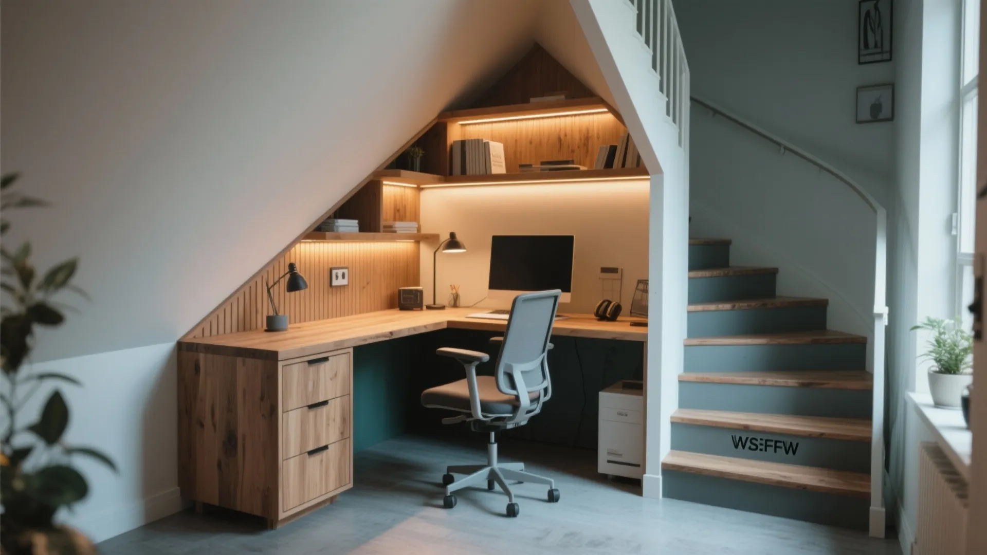 7. Under-Stairs Desk