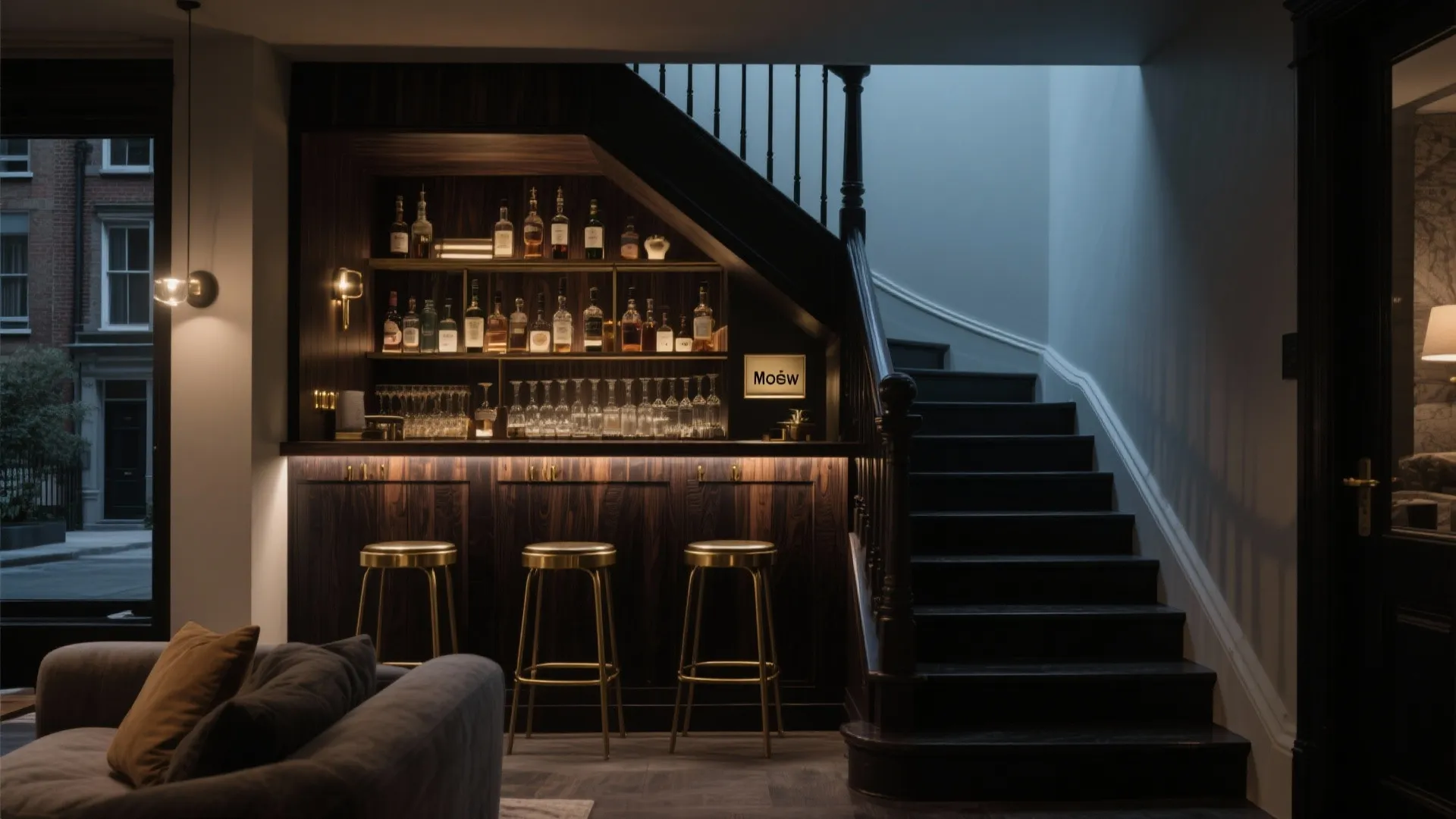 6. Under-Stairs Home Bar