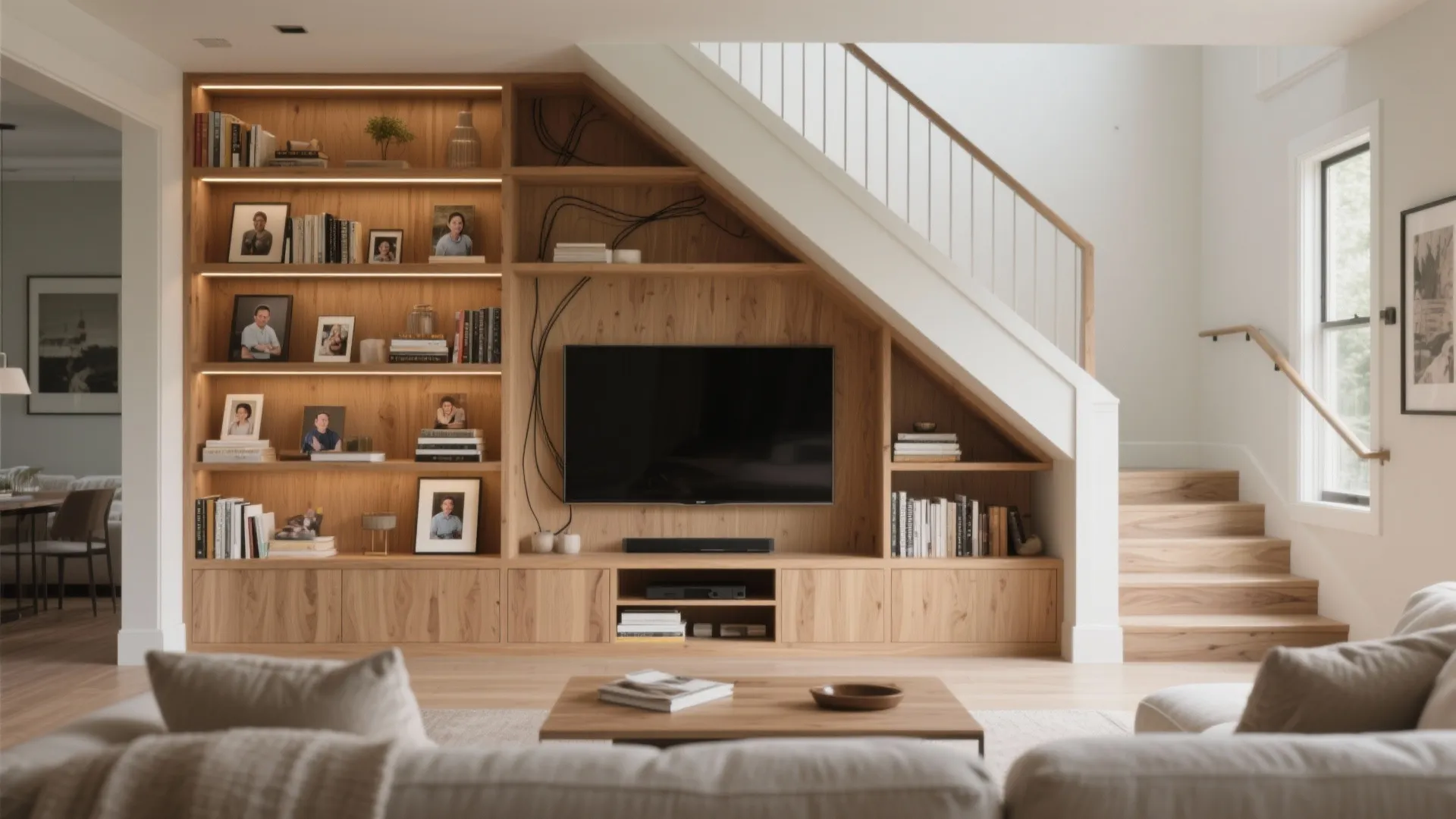Built-in Bookcase and Media Wall