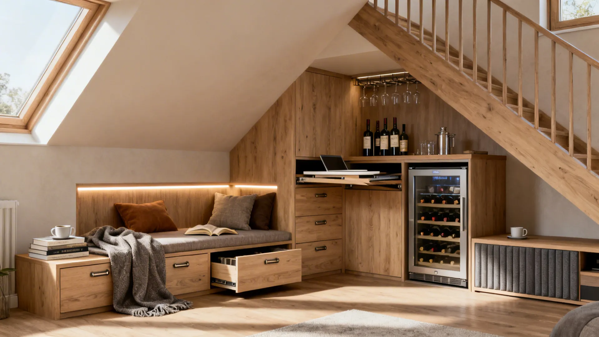 5 Creative Under-Stairs Ideas for Living Rooms