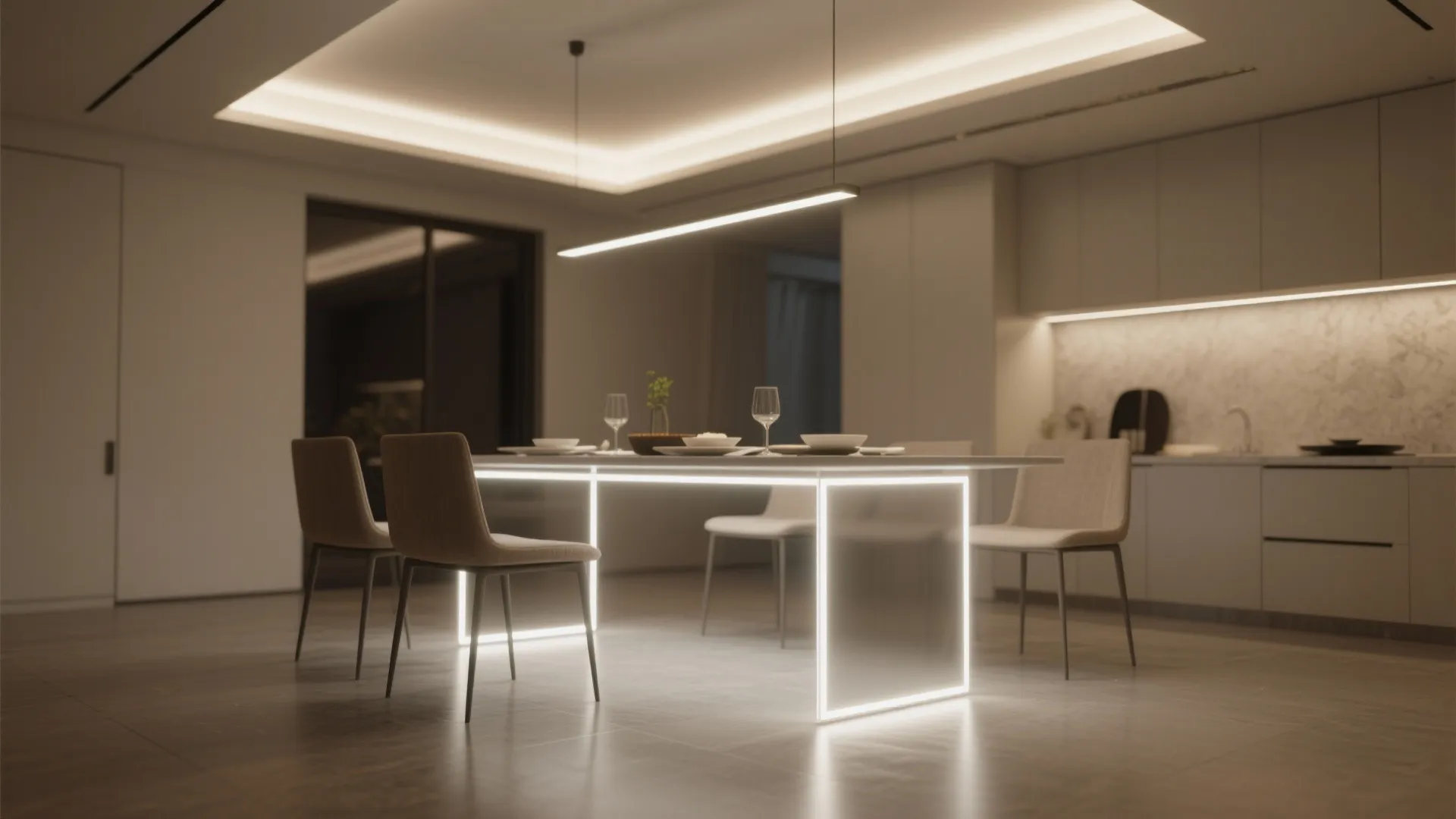 5. Integrated ambient lighting with under-table glow