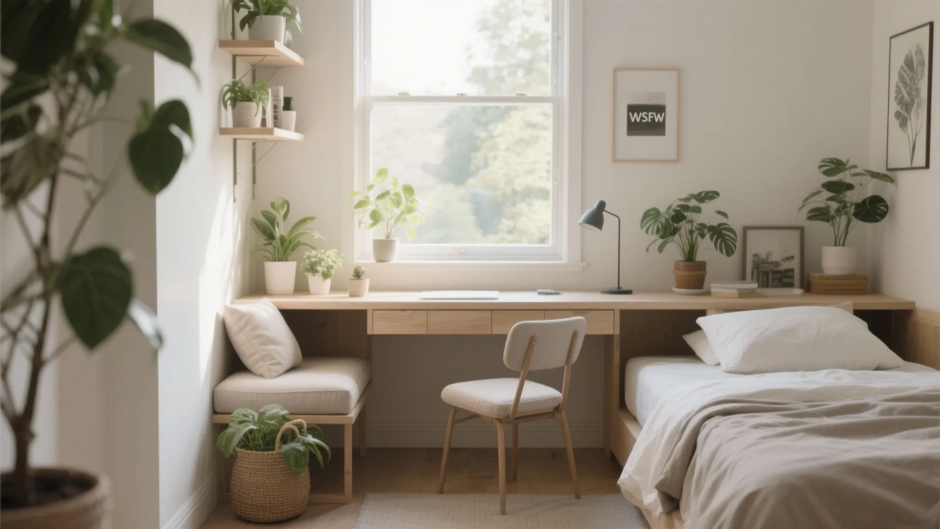 9. Under-the-Window Bench Desk