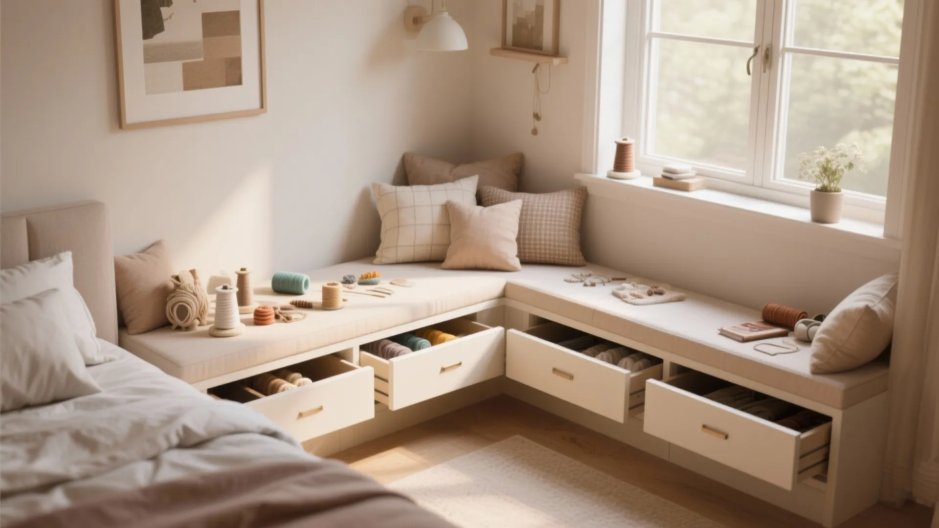 8. Under-window Storage Bench