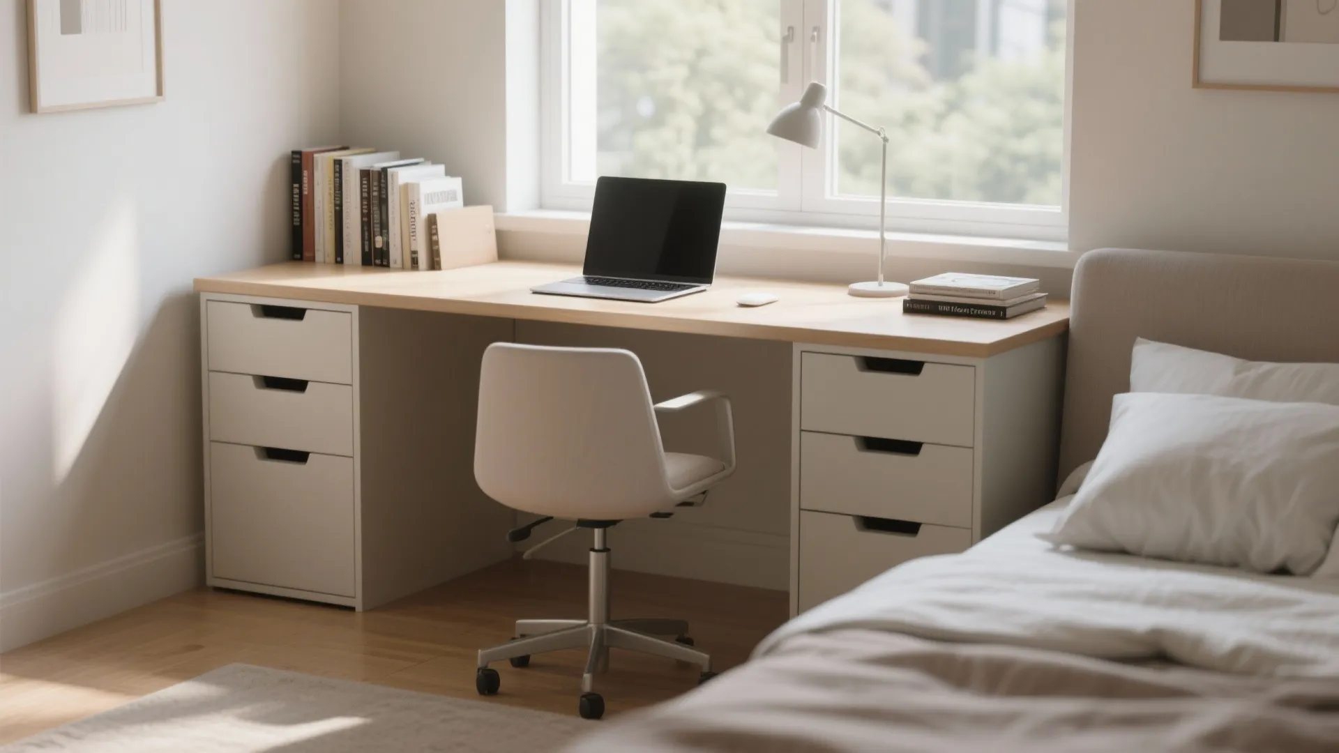 8. Under-the-Window Storage Desk
