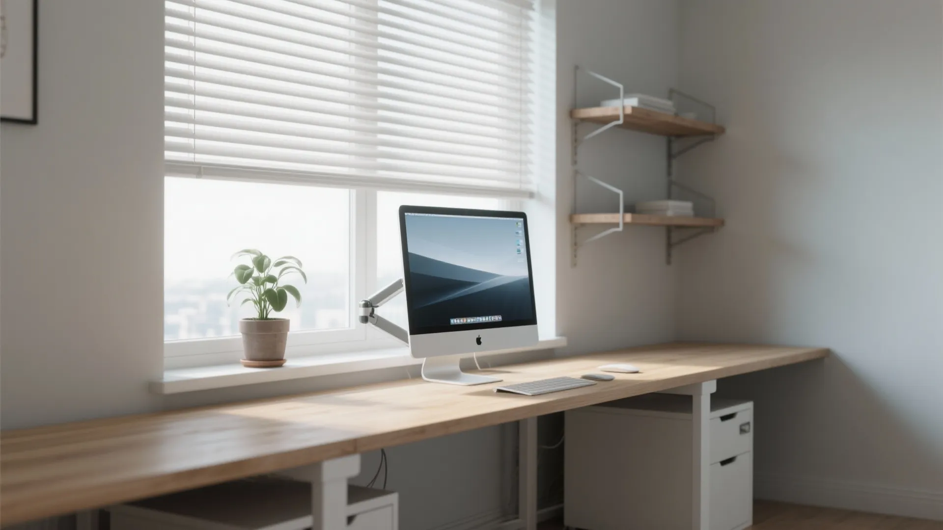 2. Under-window linear desk