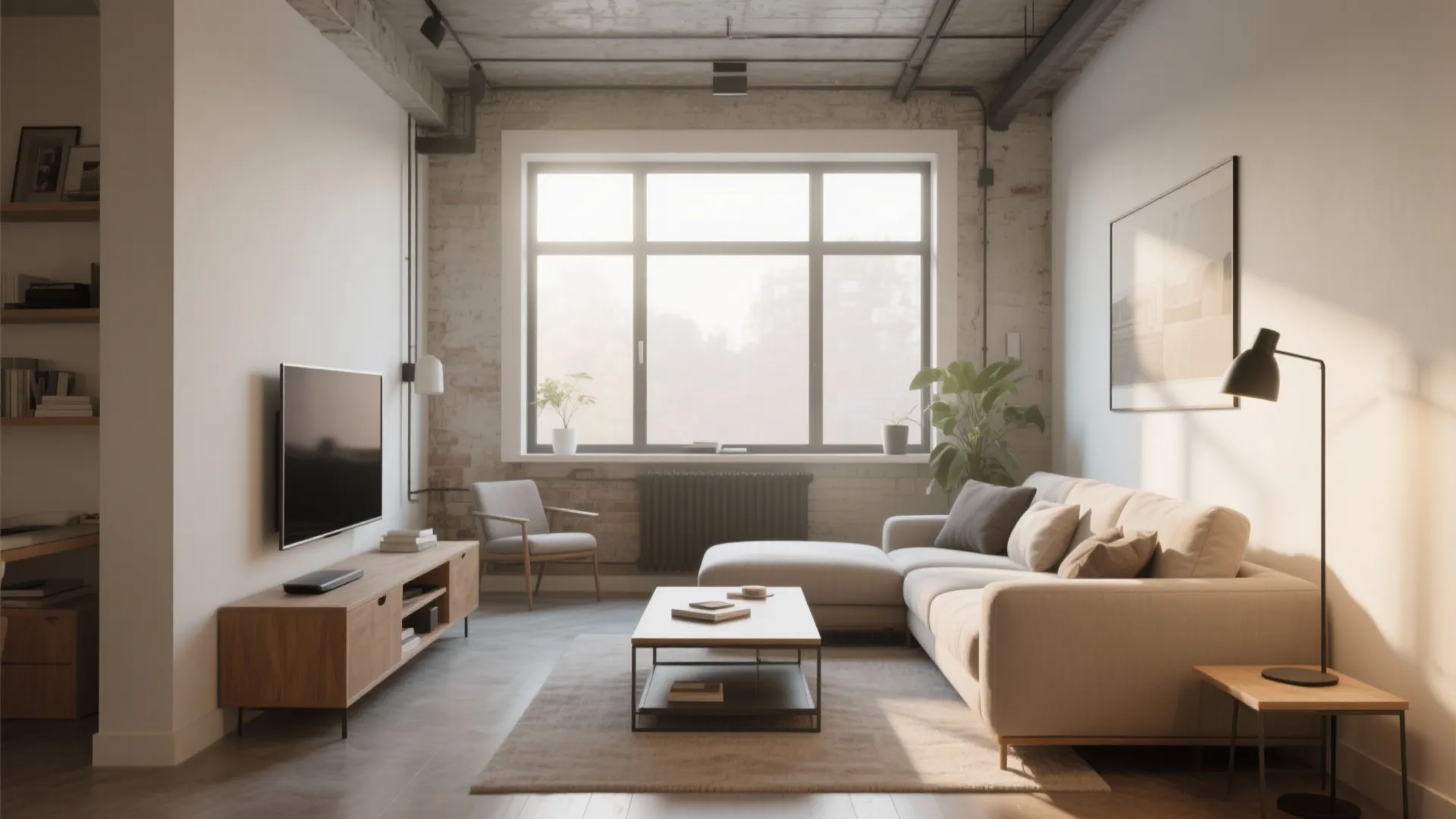 Under-window TV placement