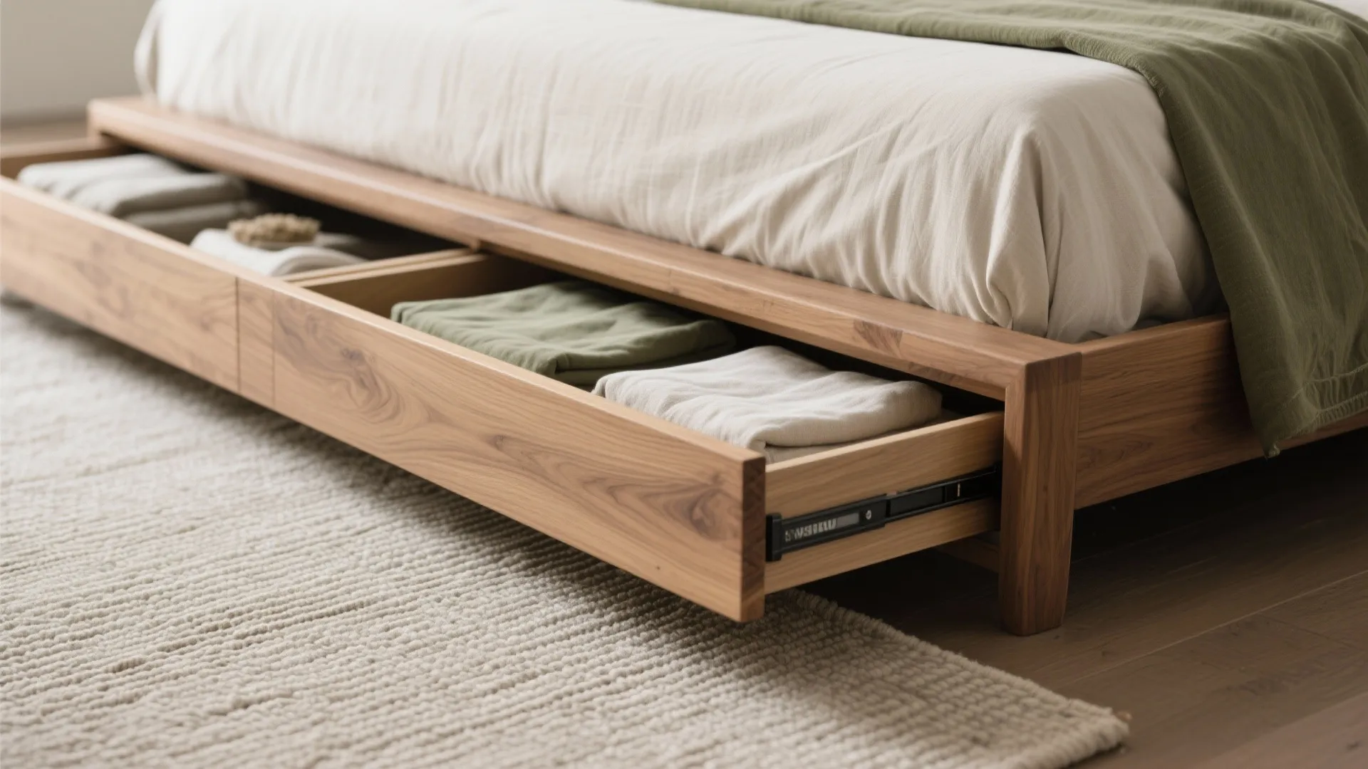 4) Platform king with deep under-bed storage