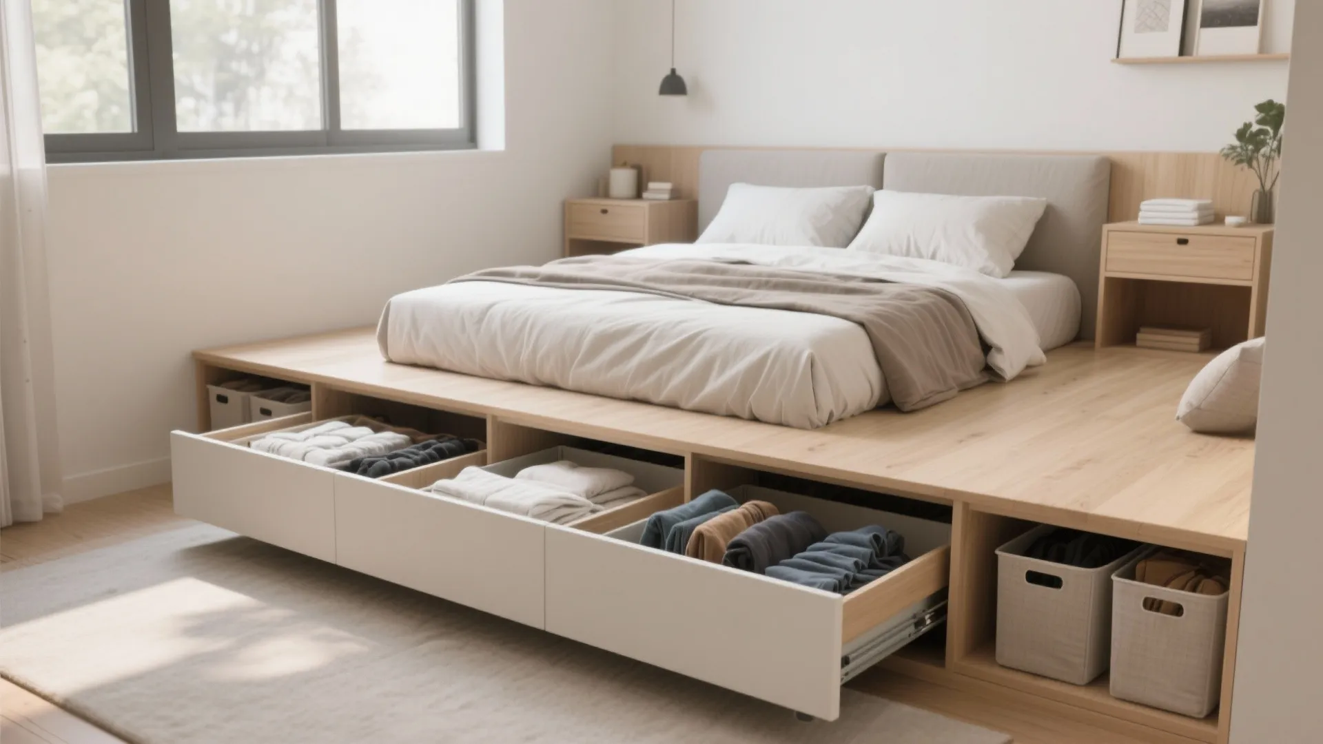 2. Slim Storage Solutions Under the Bed