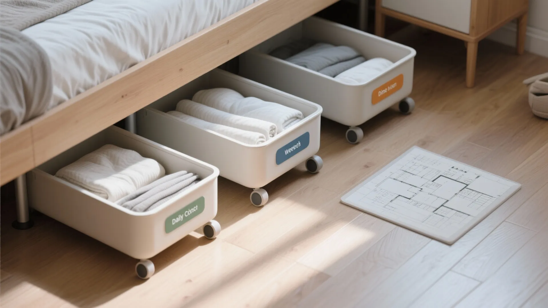 ベッド下は“日次/週次/季節”で3分割：収納技巧で探し物ゼロへ