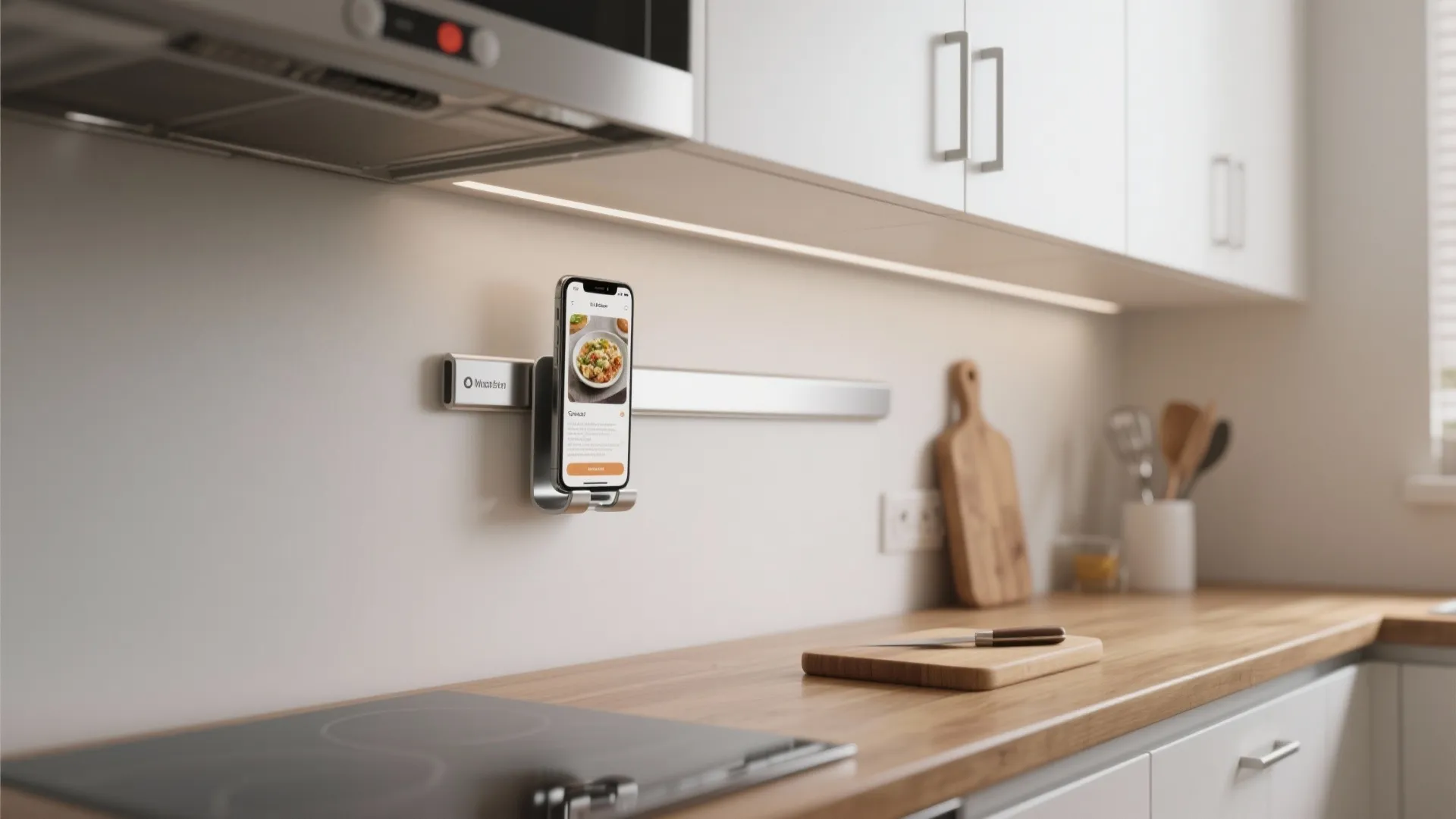 3. Under-cabinet magnetic cradle for kitchens