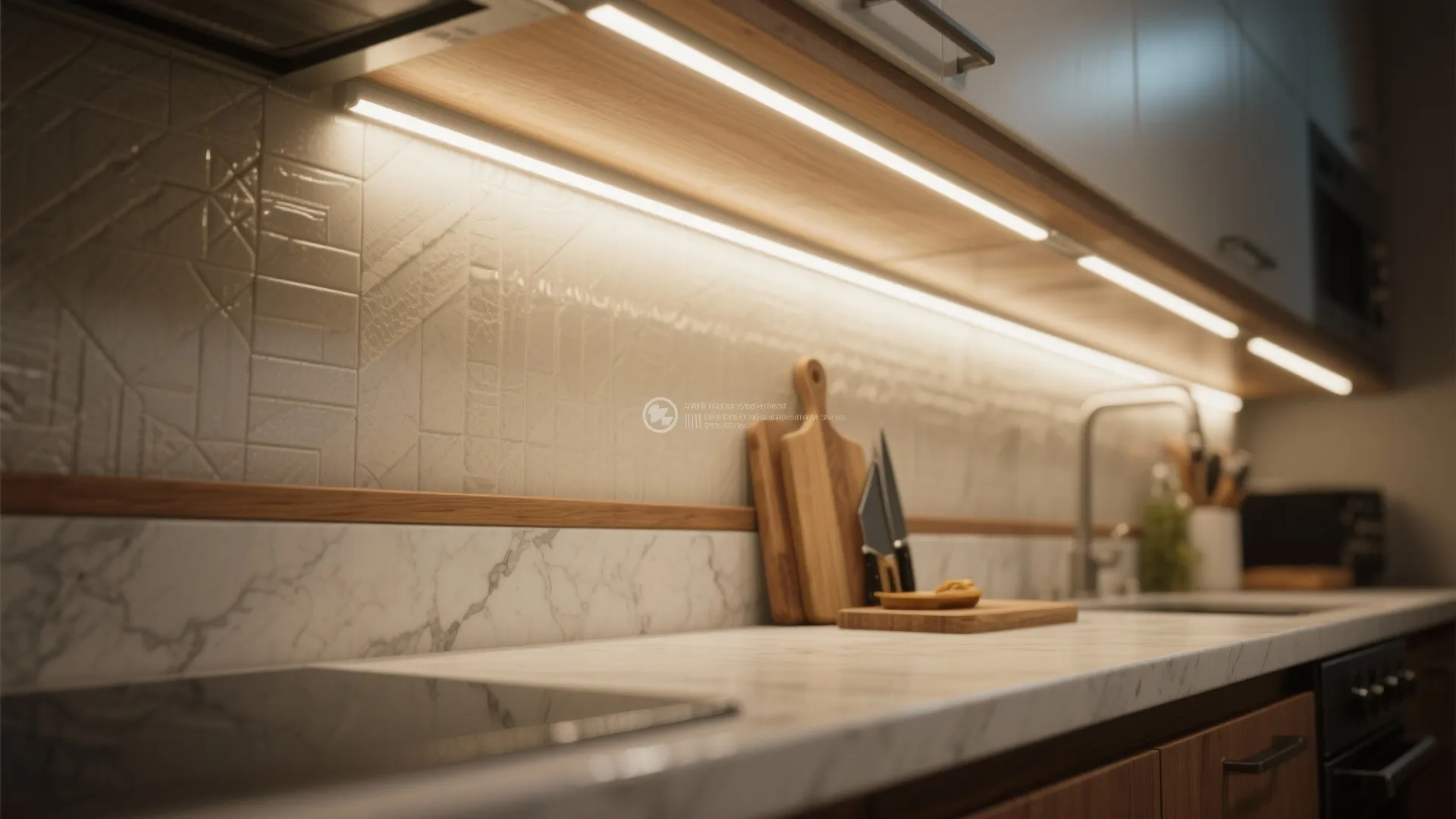 3. Combine under-cabinet strips with ceiling layers