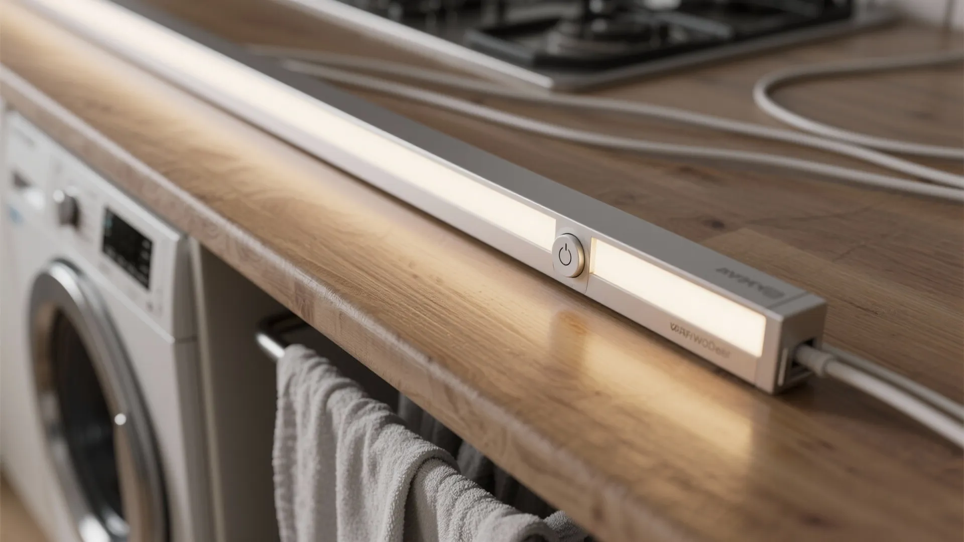 2. Under-cabinet LED strips for the folding station