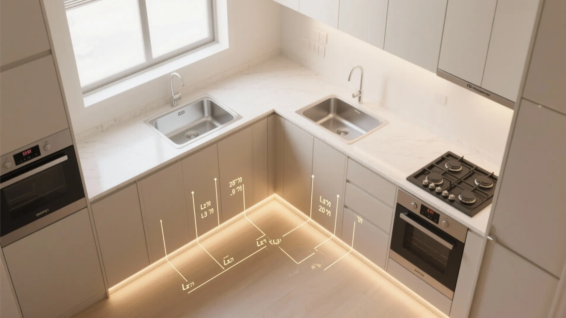 Minimalist under-cabinet task lighting