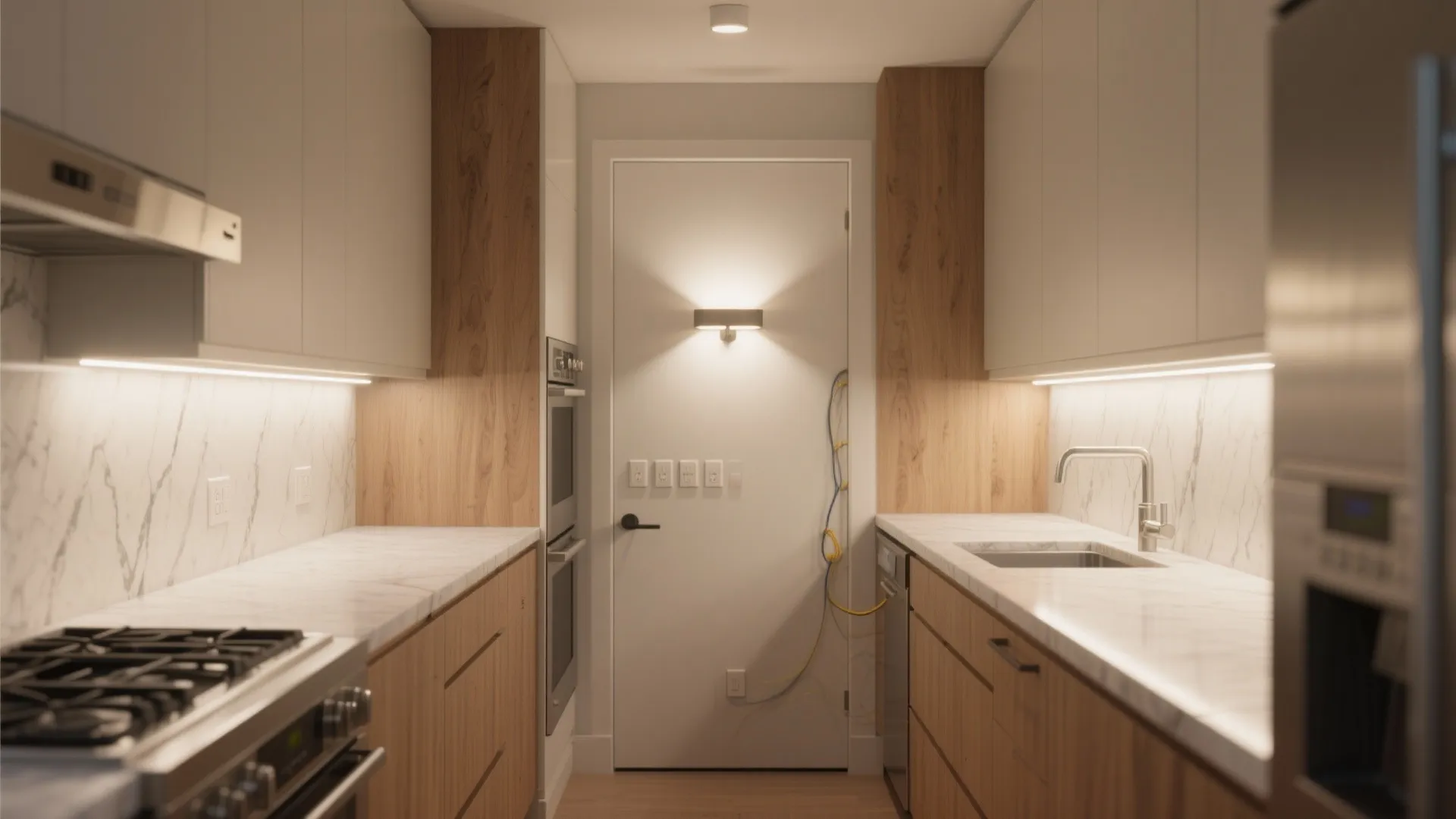 Under-cabinet to wall wash combo