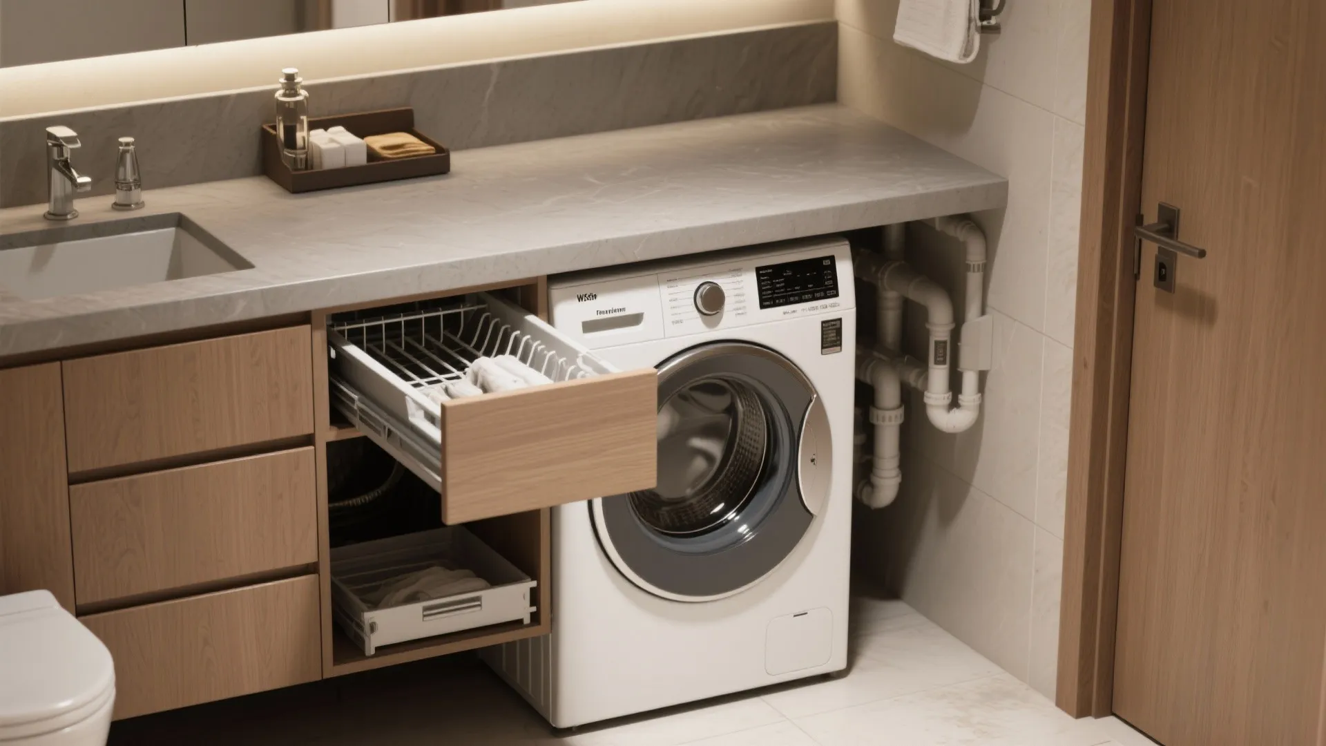 3. Under-counter washer with folding station