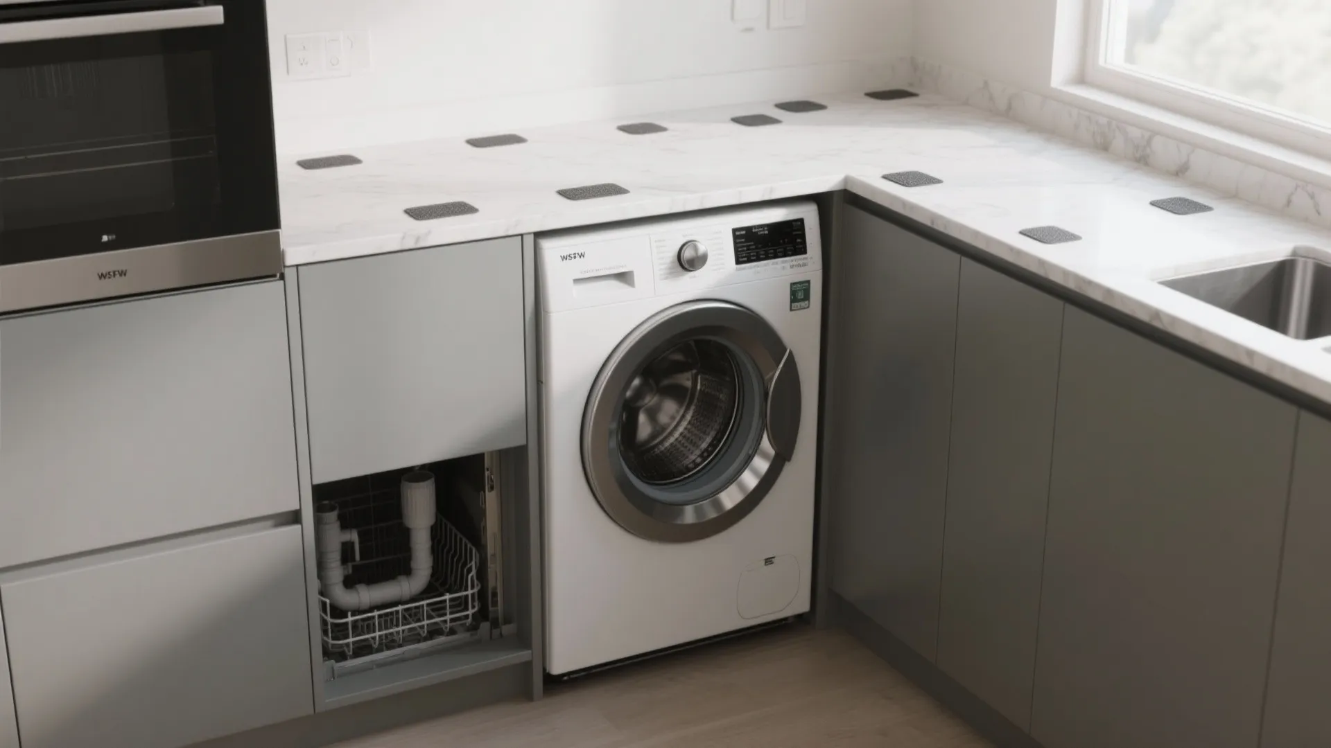 2. Under-counter combo in the kitchen