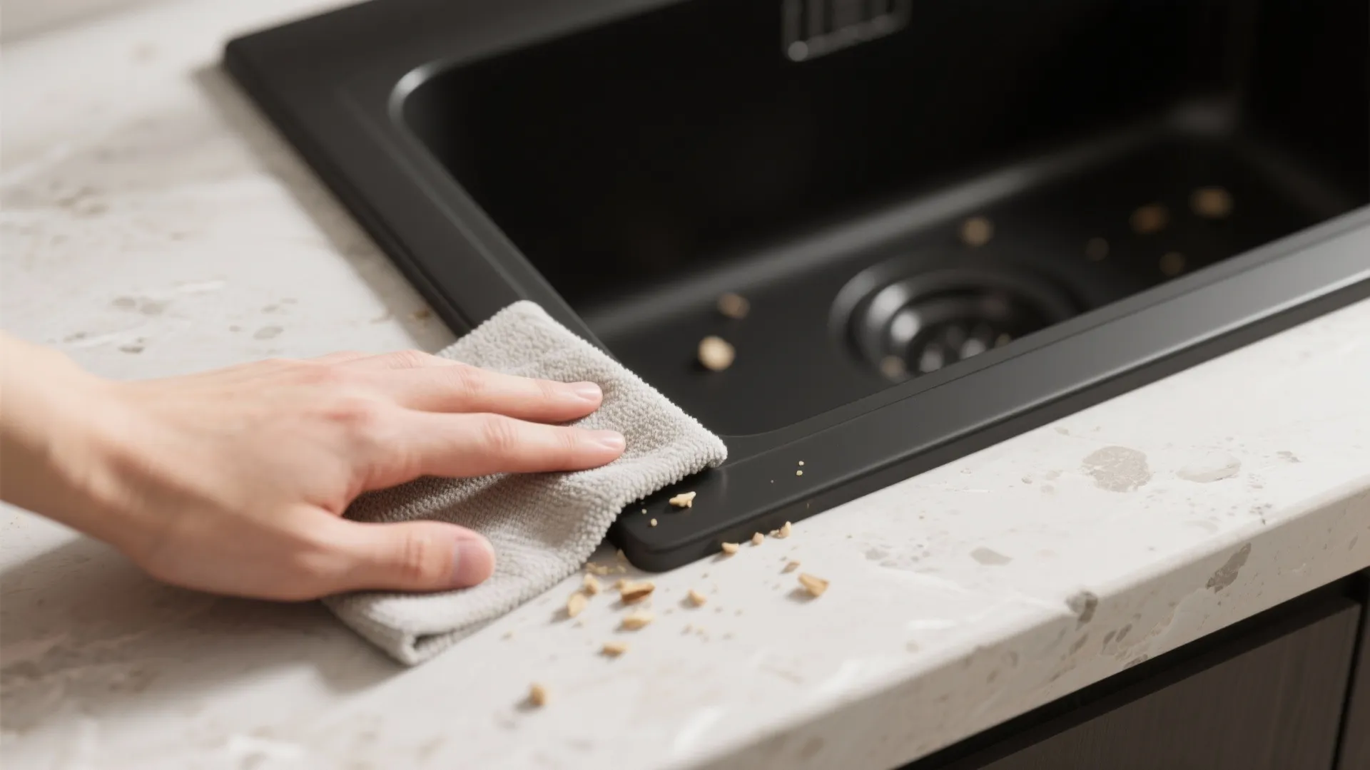 1. Matte black undermount for a seamless look