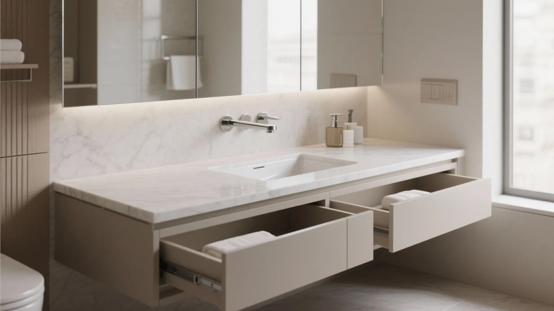 Under-Mount Basins with Slim Edges and Hidden Storage
