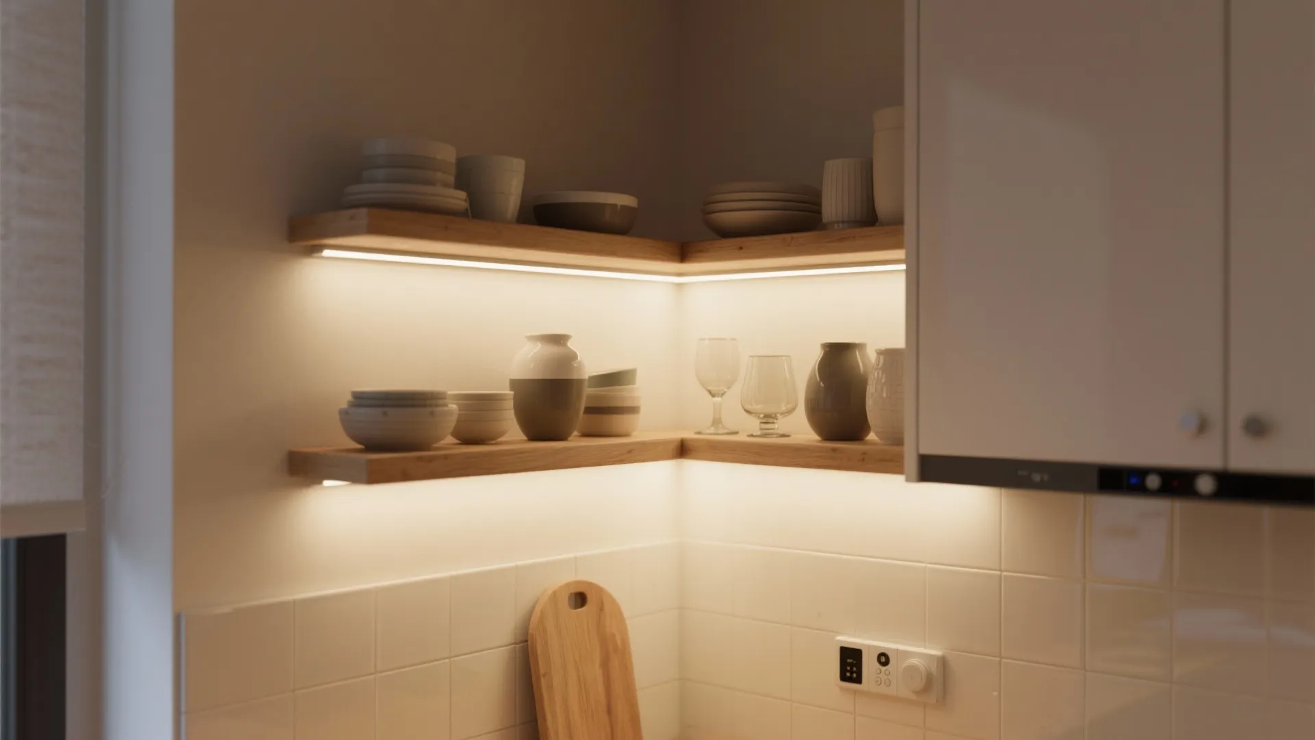 3) Under-Shelf LED Wall Strips for Open Storage