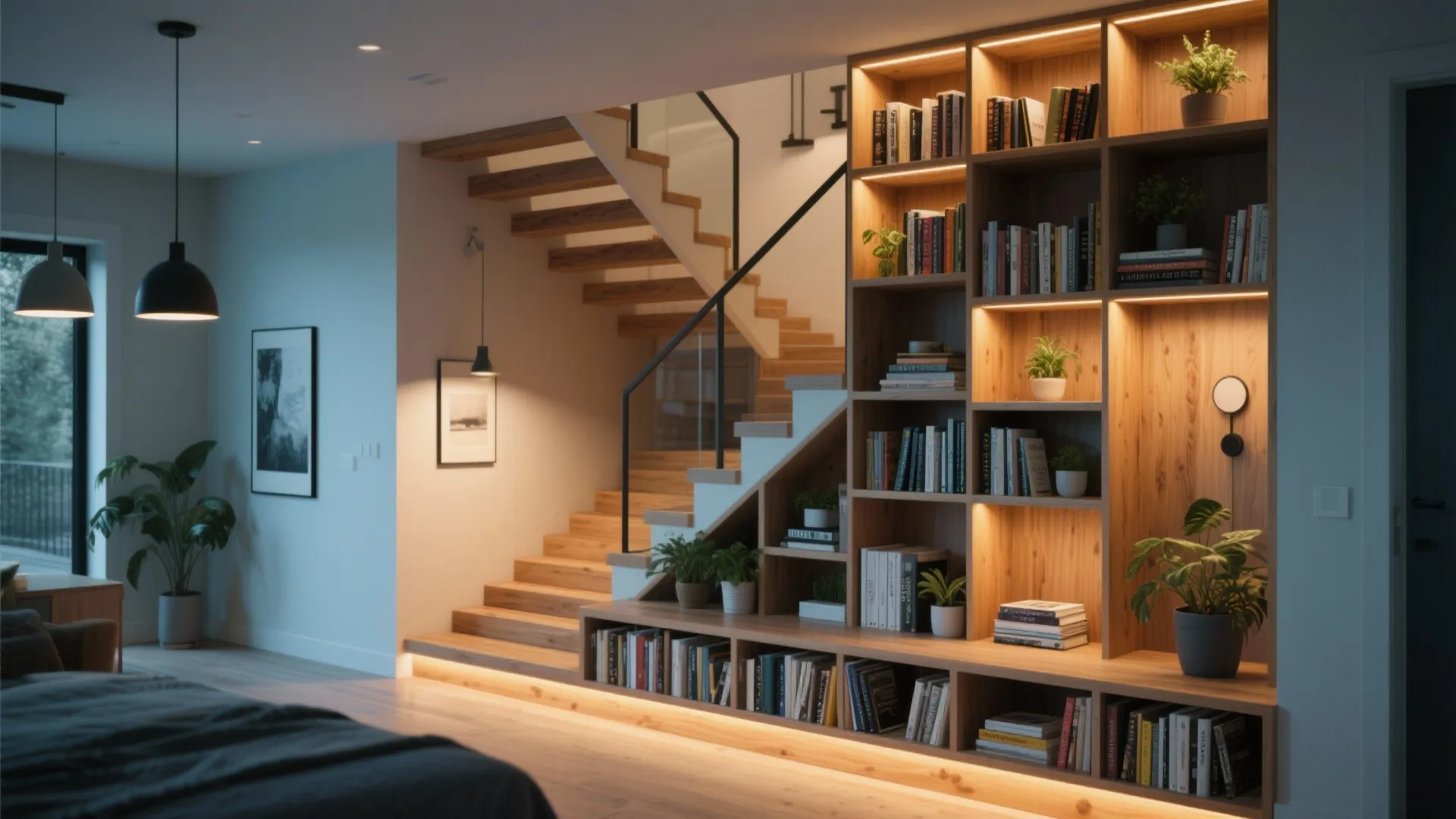 4. Under-the-Stairs Bookshelf
