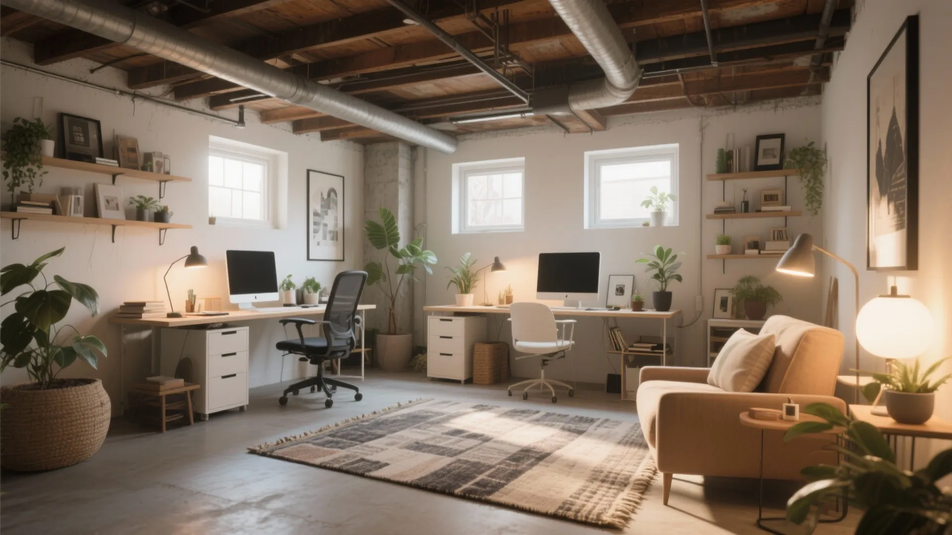 10 Unfinished Basement Office Ideas: Creative ways to turn your unfinished basement into a productive office space