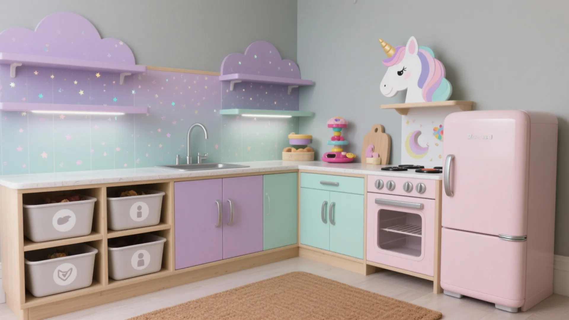 Unicorn Kitchen Set Ideas: Fun Meets Function: 1 Minute to Find Whimsical Storage & Decor Solutions