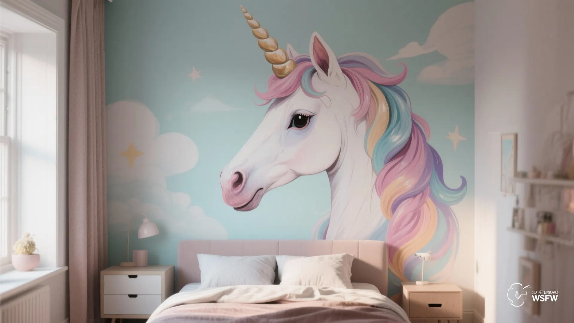 3. Statement Wall: Murals, Decals, or Peel-and-Stick Tiles