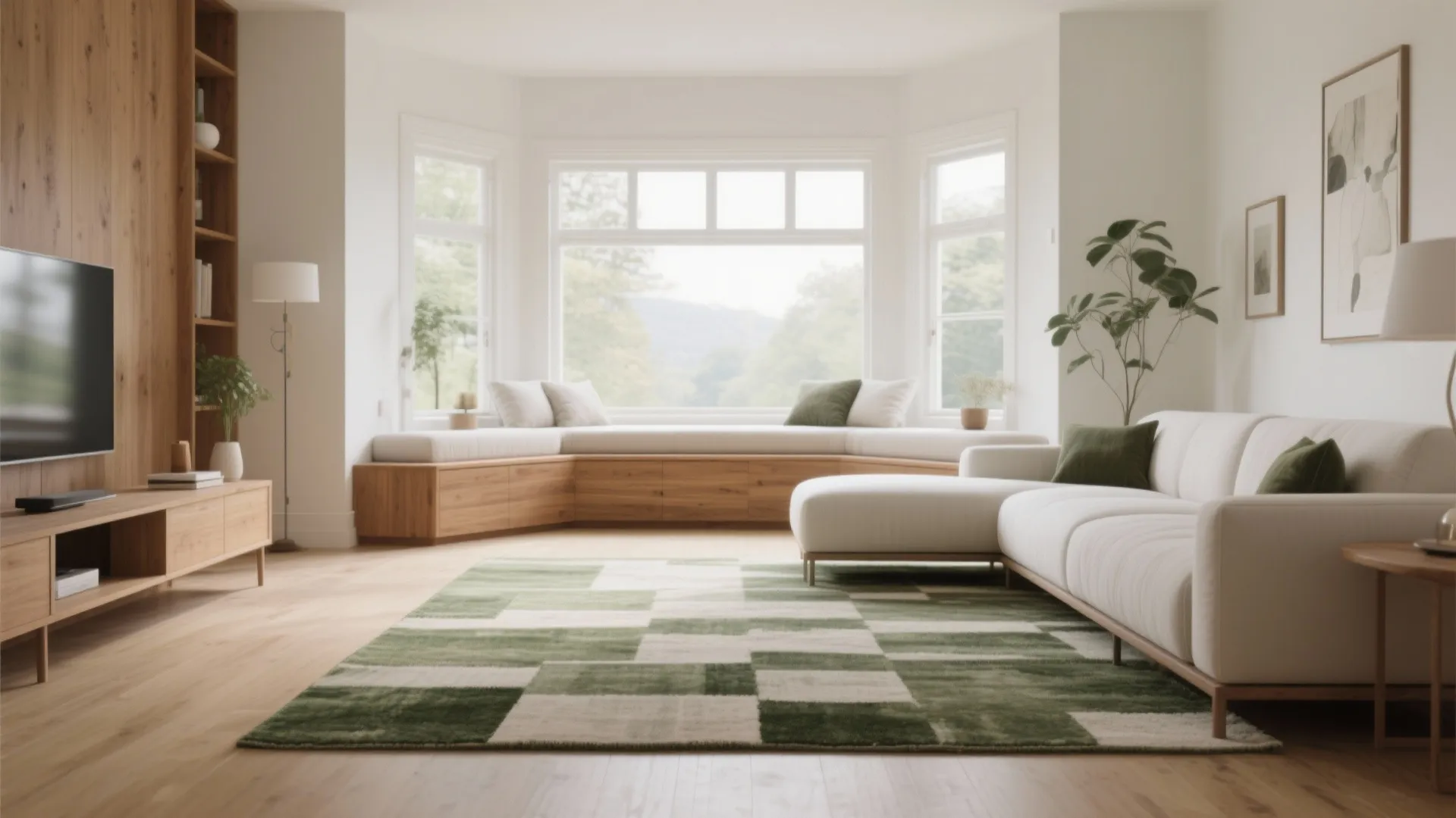Unify the Room with Color, Rugs, and Lines