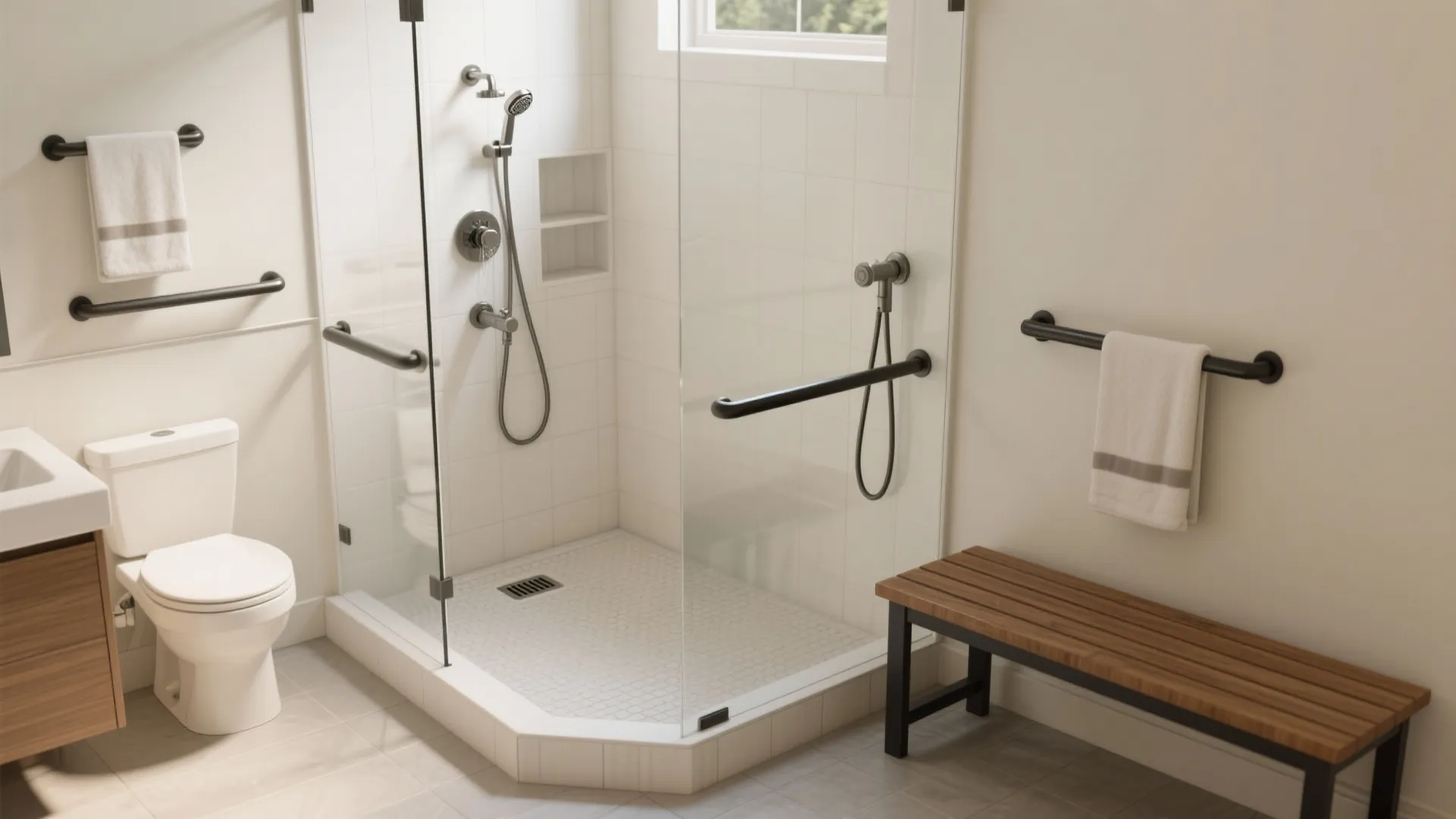 5) Universal Design: Benches, Bars, and Low-Threshold Access