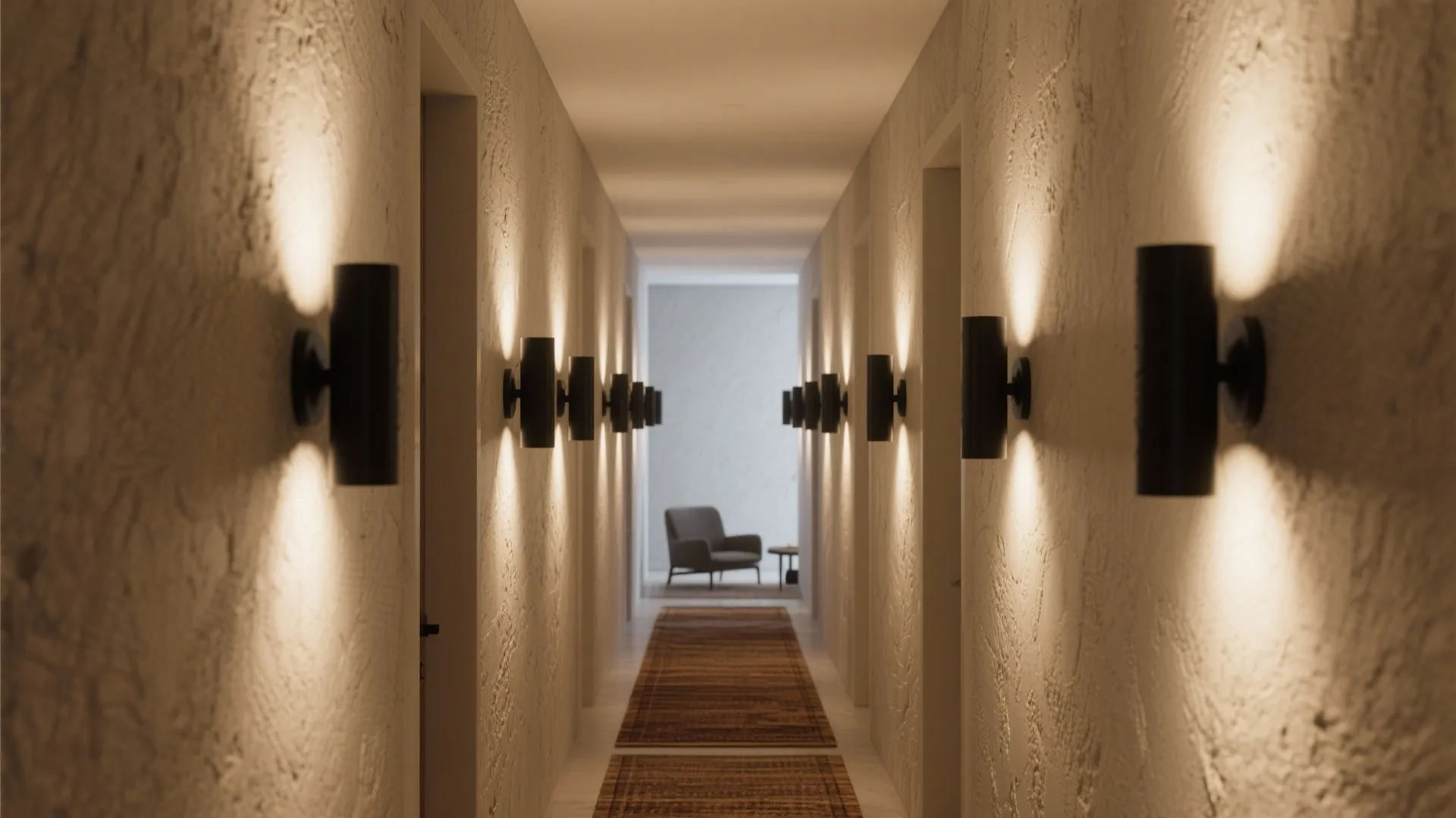 2. Up-and-down wall sconces to add vertical drama