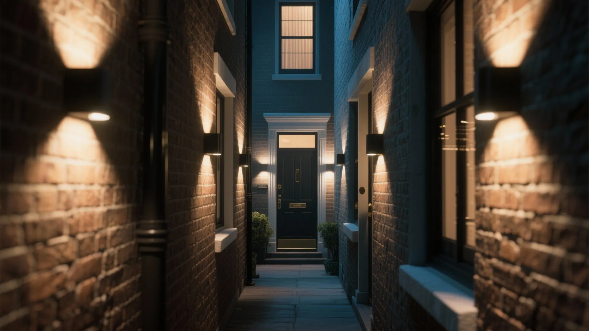 2. Up-and-down lights to sculpt the wall