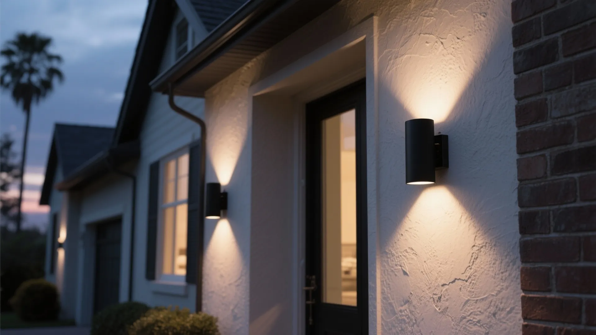 1. Black Up/Down Sconces for Dramatic Facades