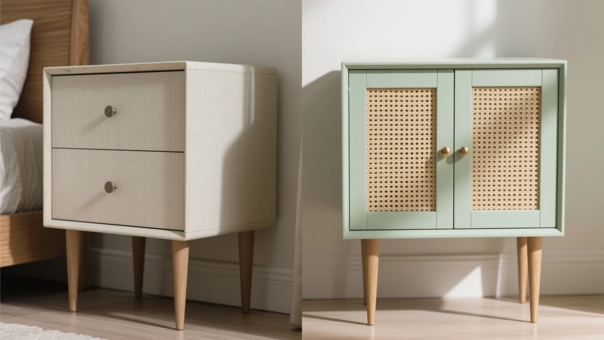 Upcycled Furniture with Paint, Cane, and New Hardware