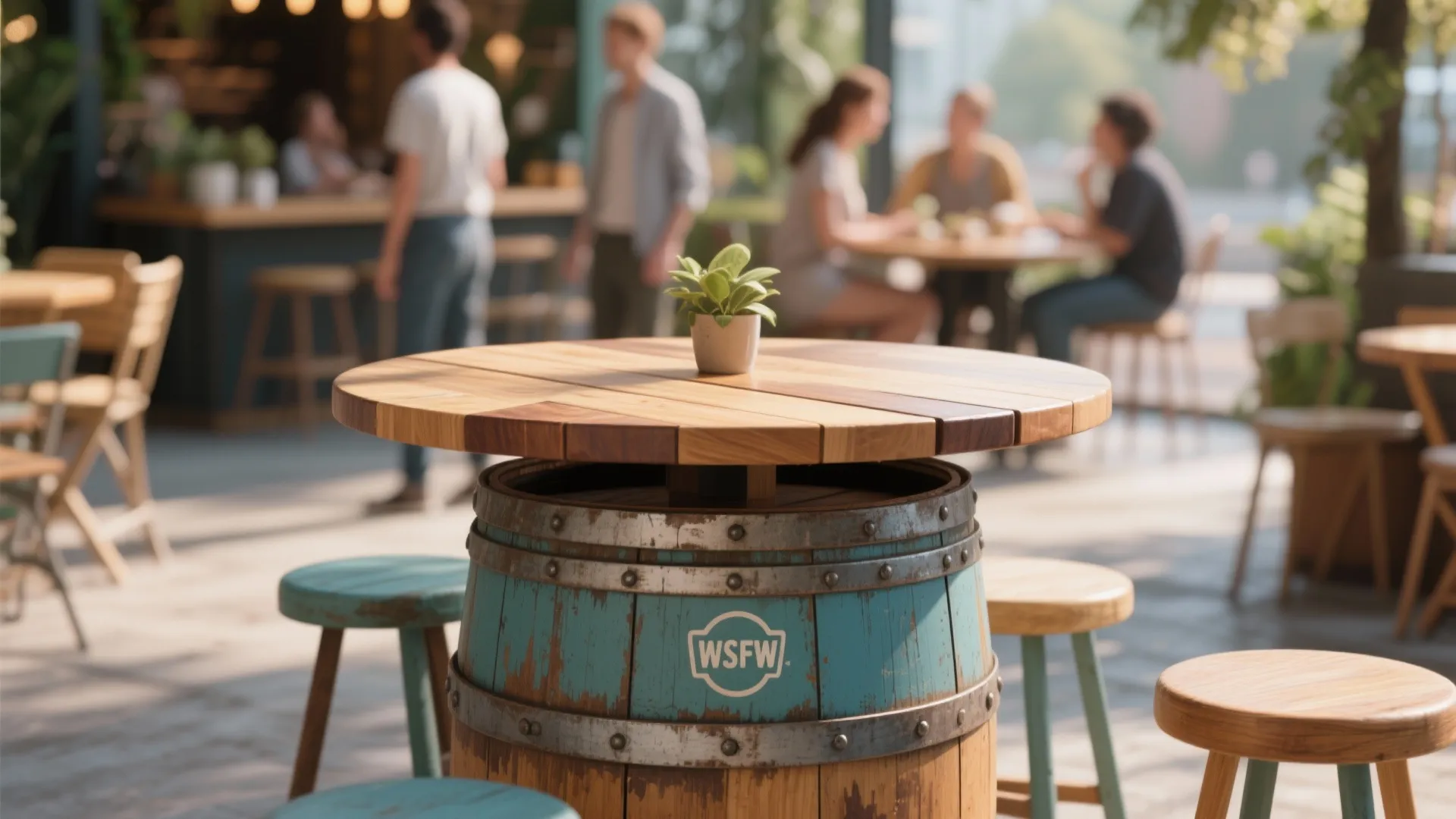 4. Upcycled drum or barrel base