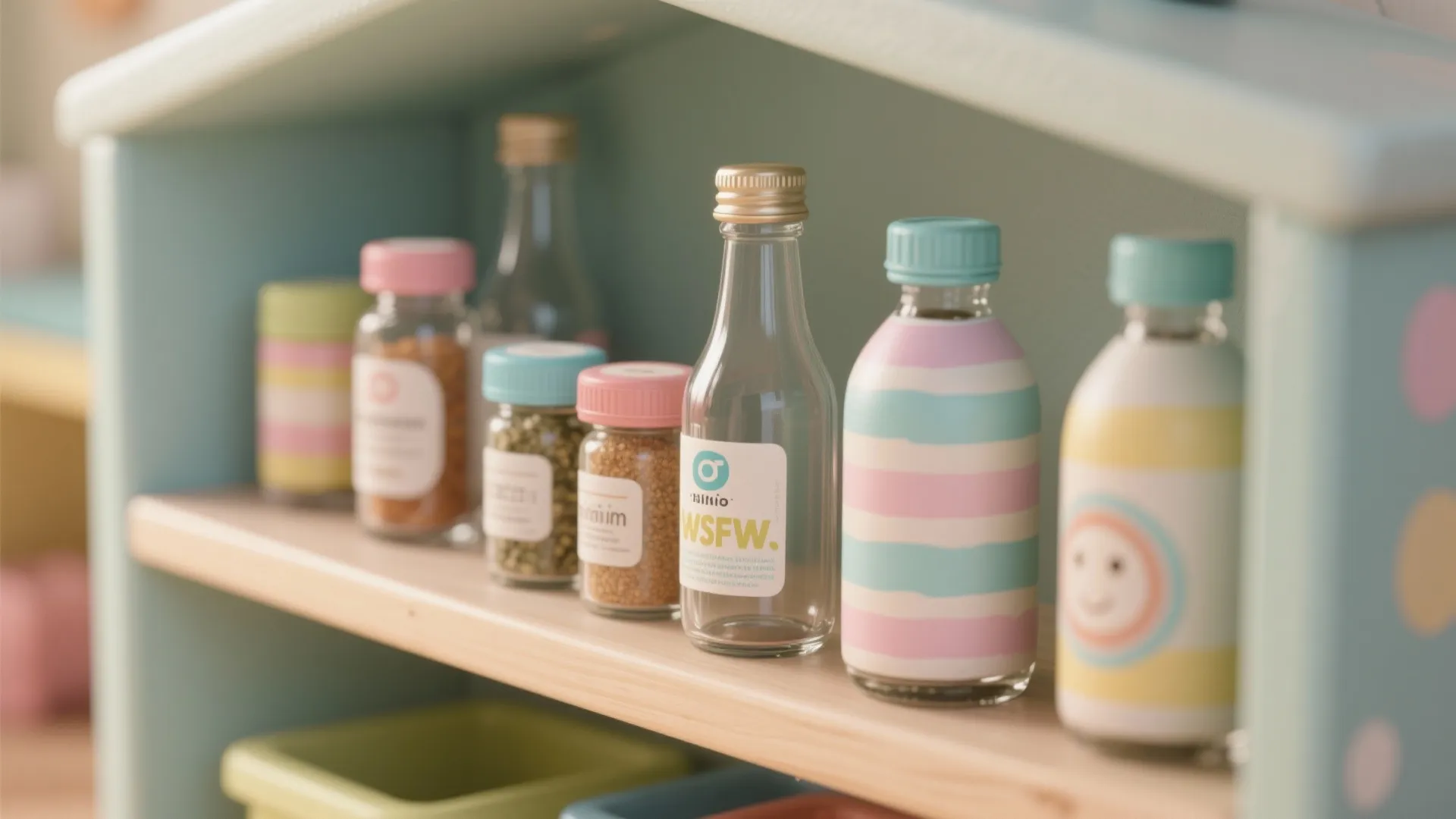 2. Upcycled mini bottles with secure lids