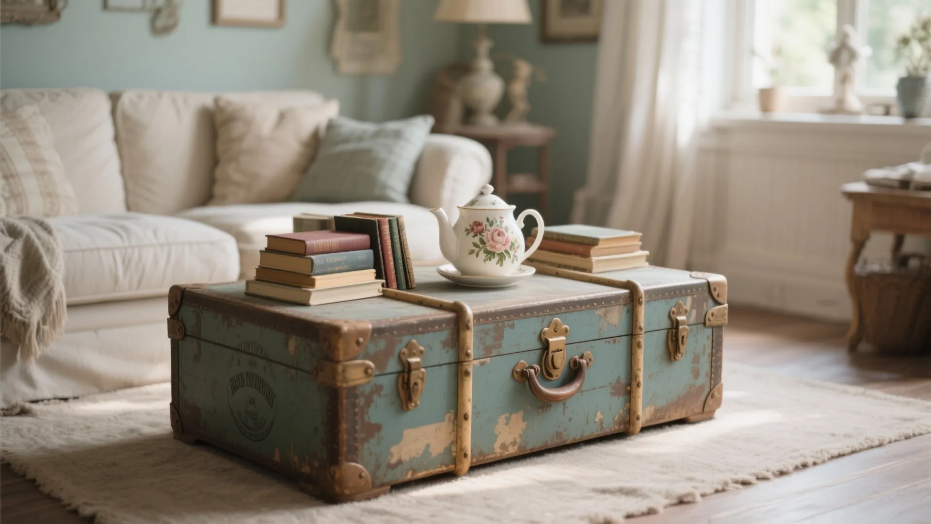 Upcycled Trunks as Coffee Tables