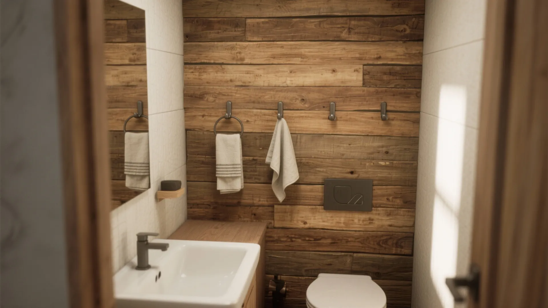 4. Upcycled Wood Planks and Hooks