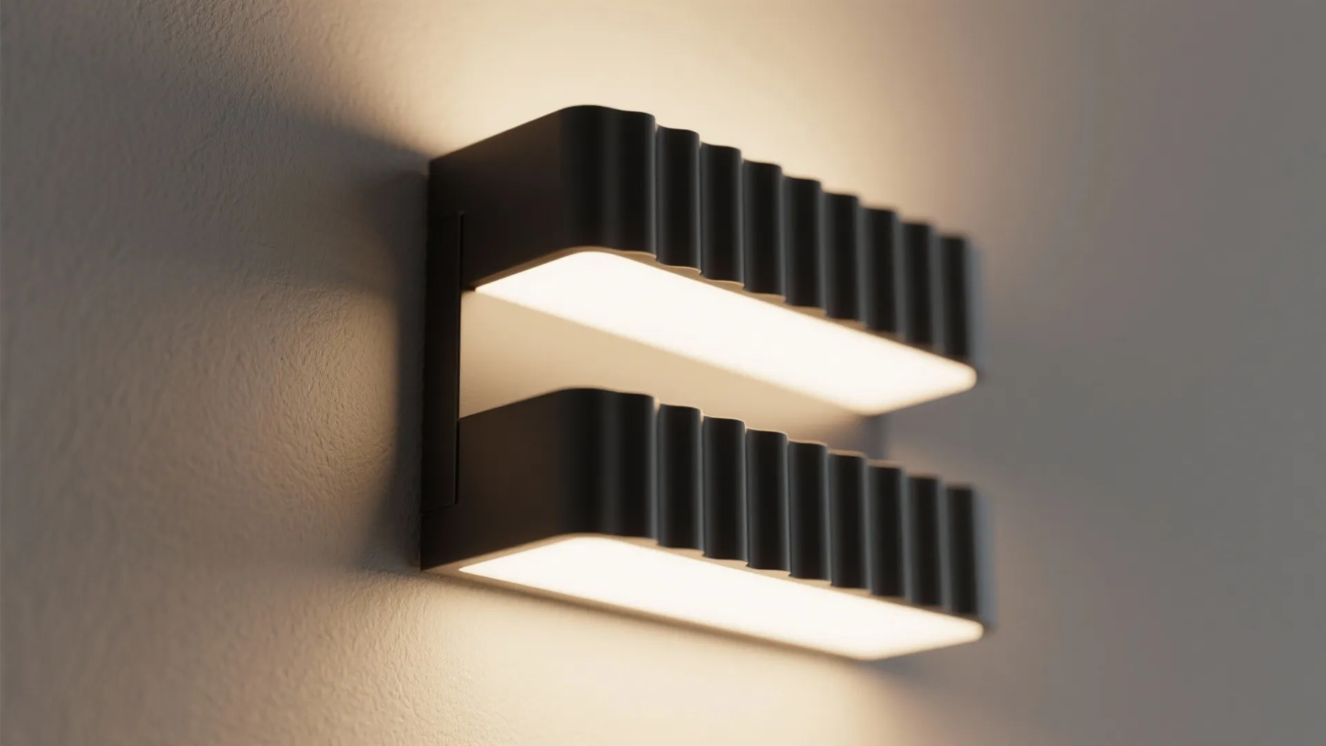 Slim up/down sconces for vertical rhythm