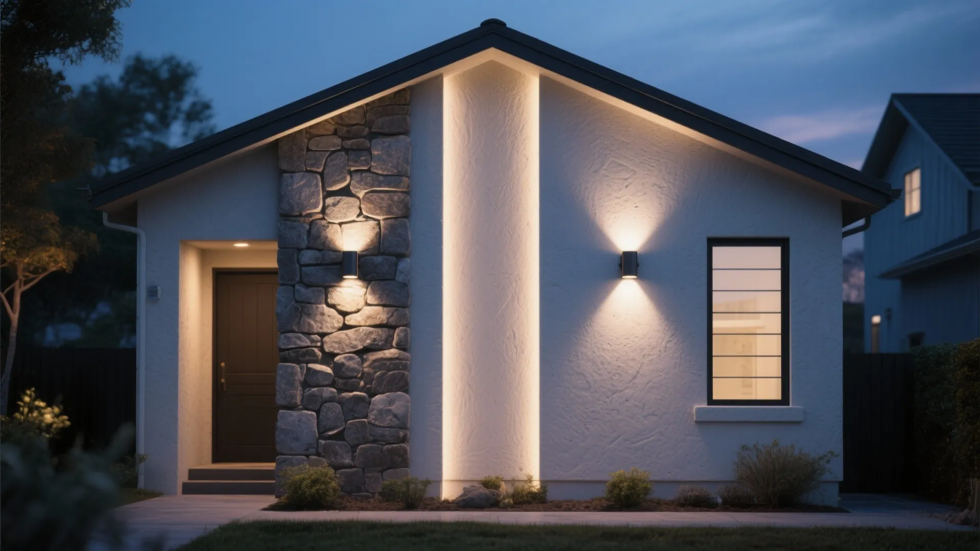 Bi-directional up/down beams to elevate facades