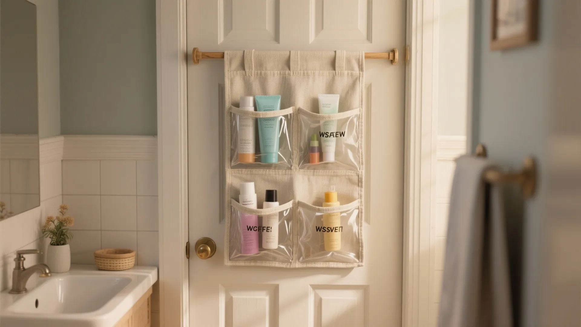 4. Over-the-door pouch upgraded to pretty storage