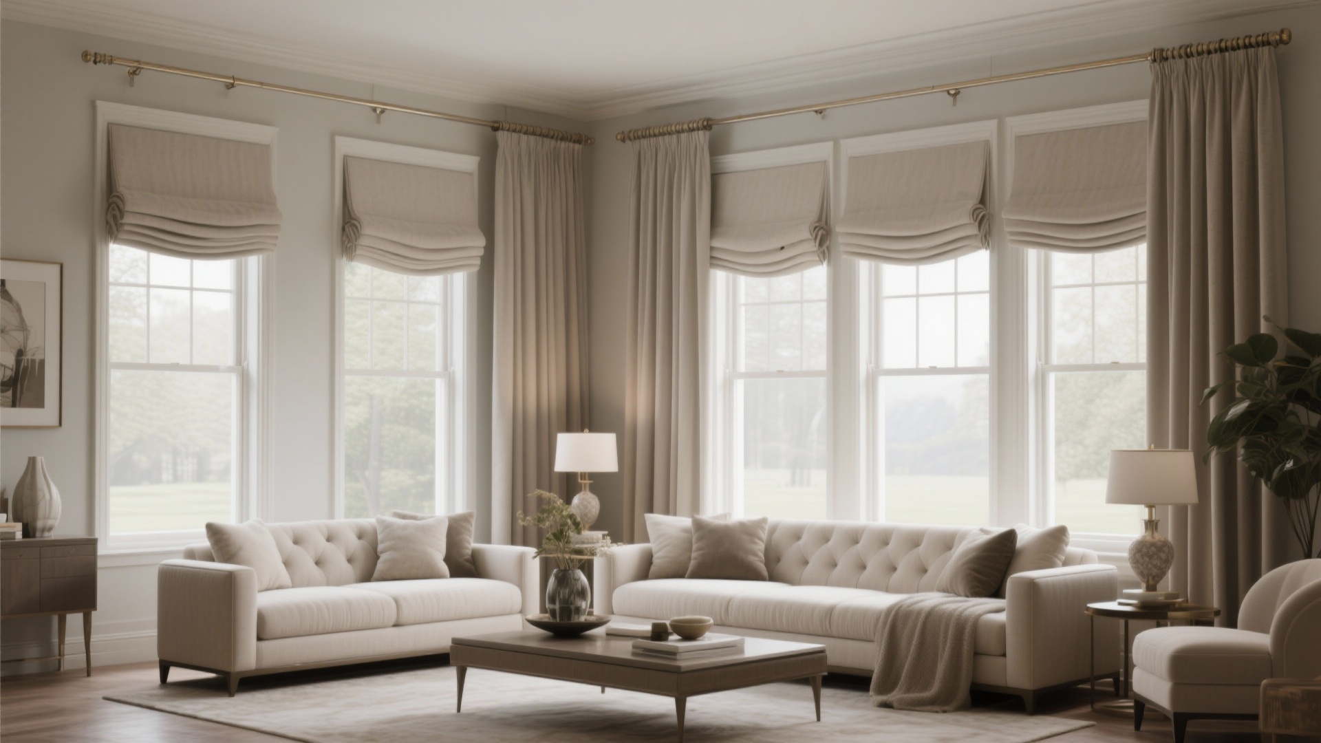 10 Living Room Large Window Treatment Ideas