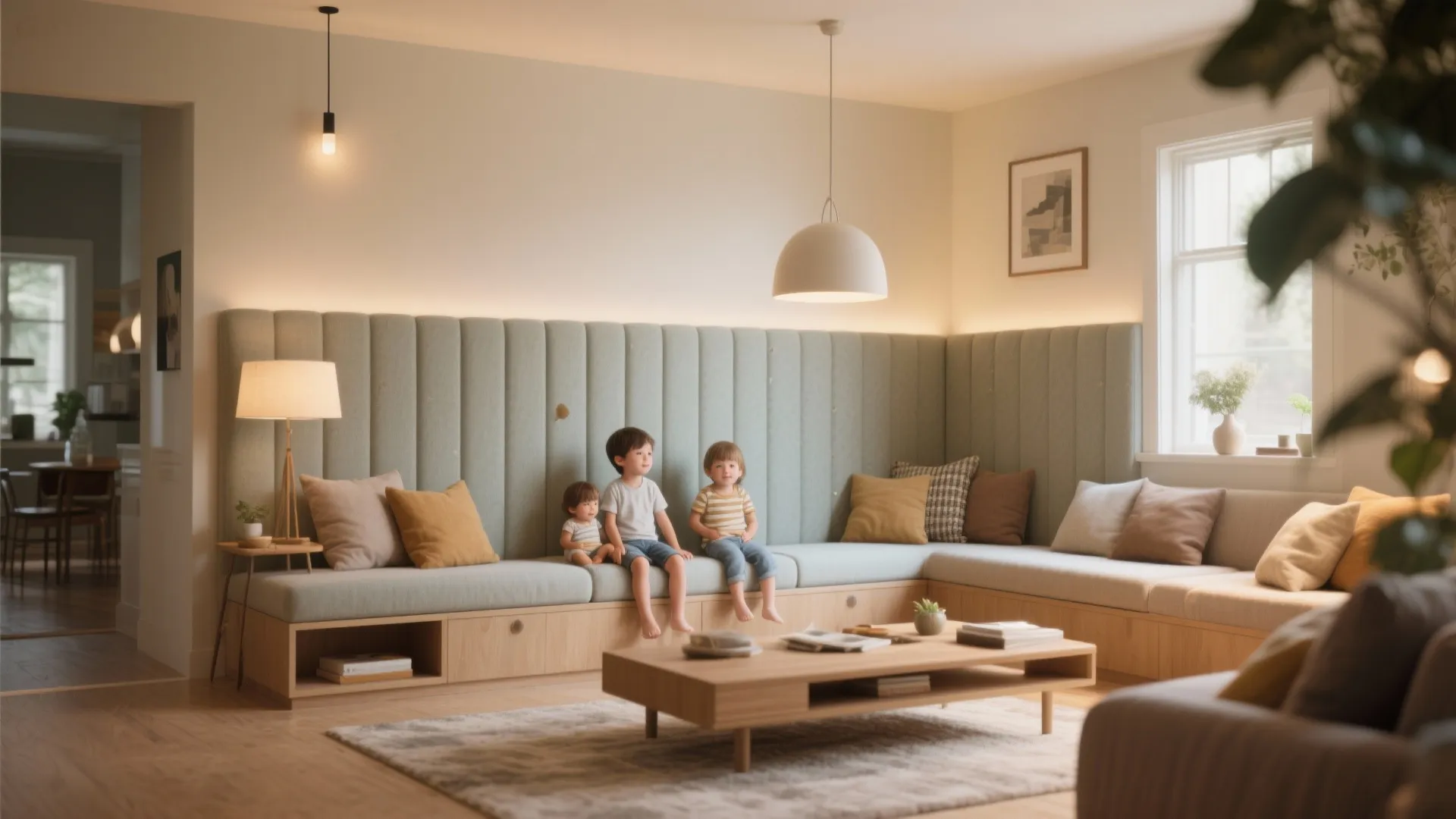 8. Upholstered Panel Half Wall