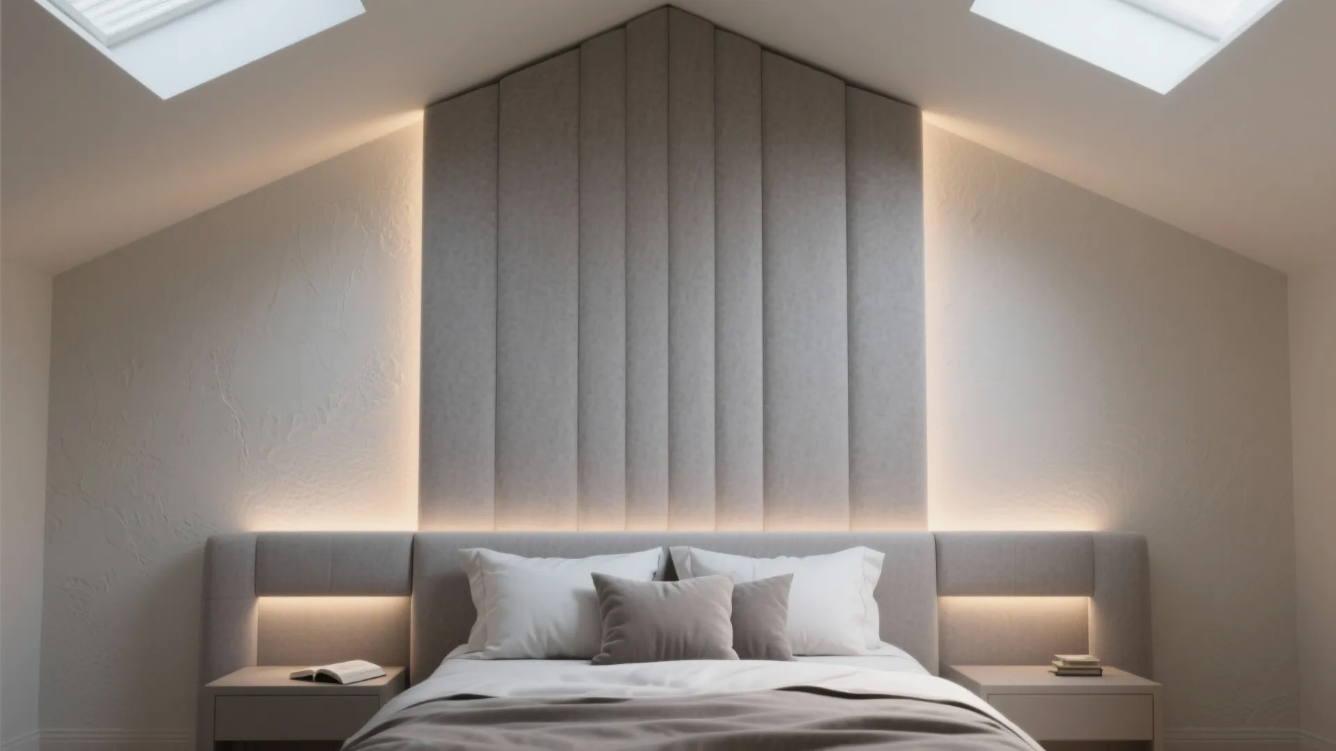 4. Upholstered headboard as a focal and buffer