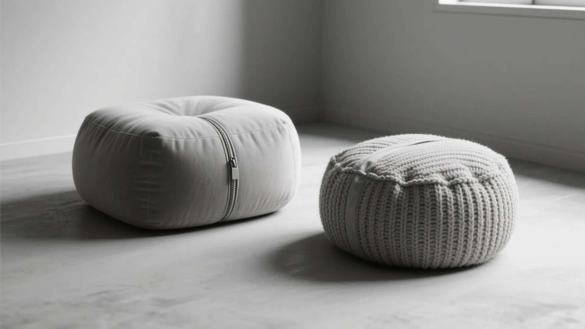 4. Upholstered Poufs for Soft, Casual Seating
