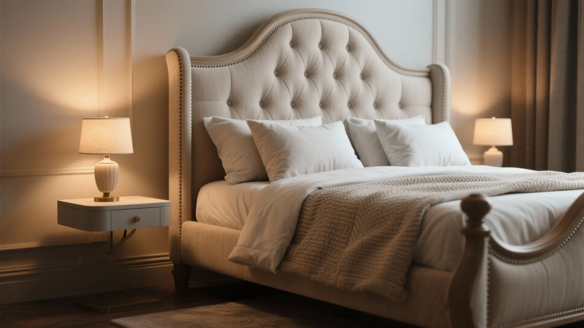 2. Upholstered sleigh for a soft look