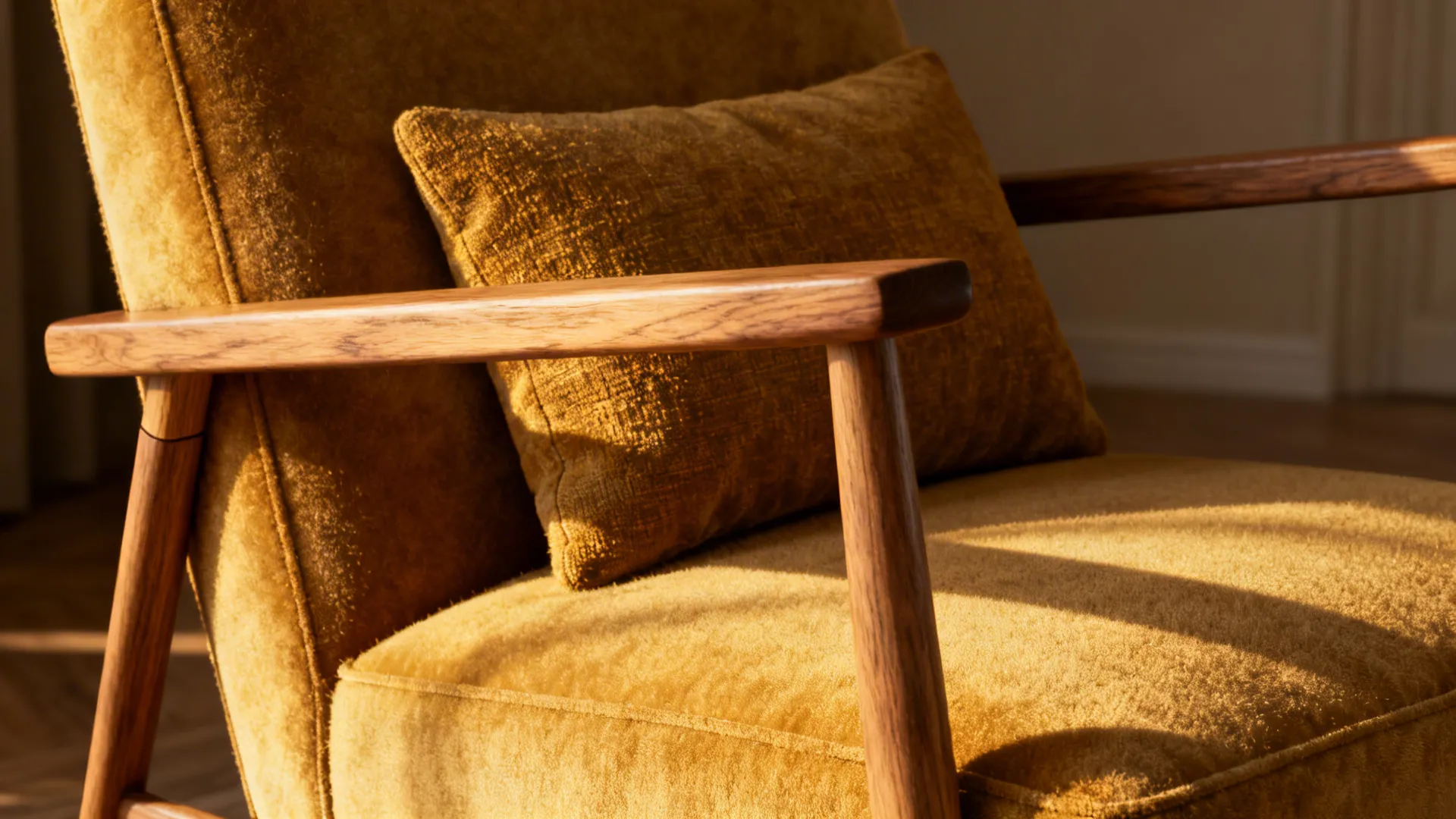 4. Upholstered wooden arm chair with slim frame