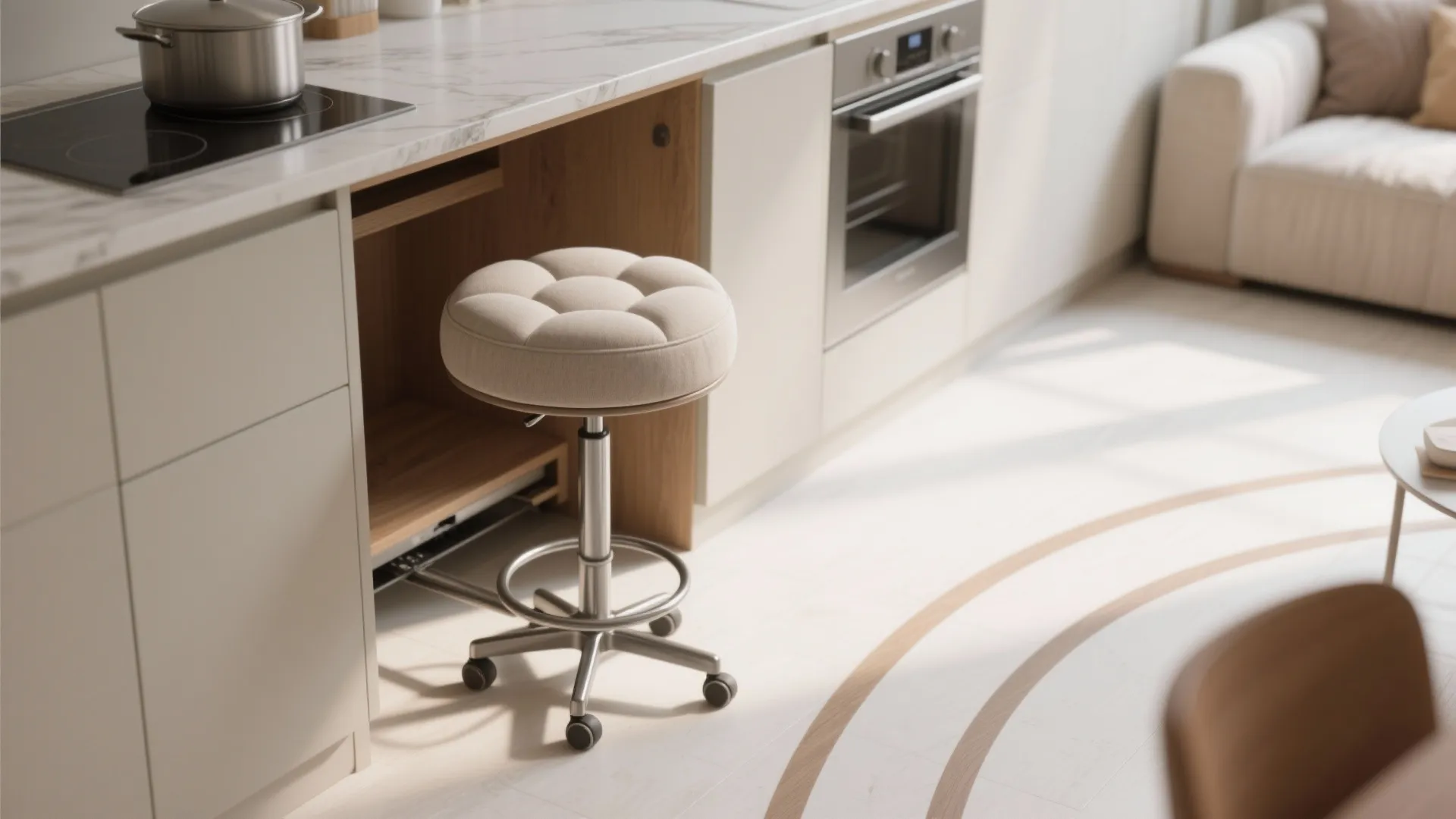 4. Upholstered Swivel Stool