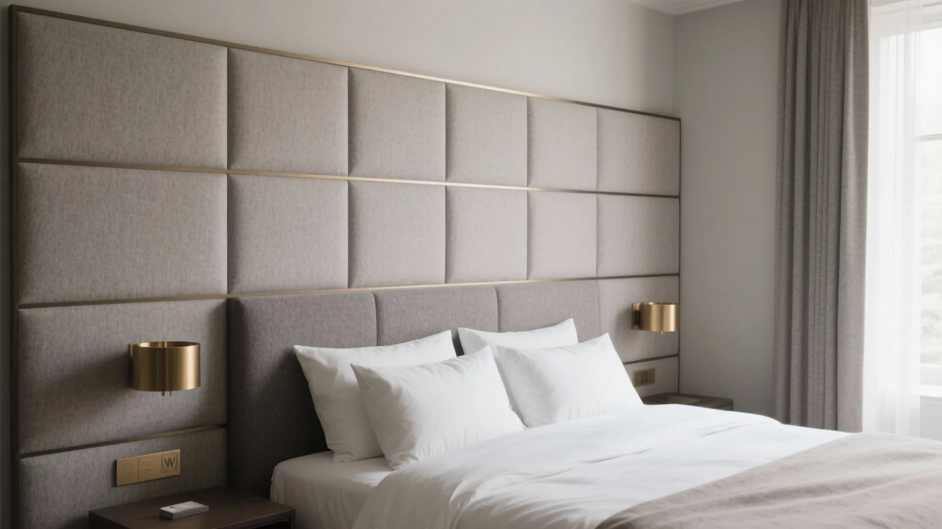 Upholstered wall panels as an extended headboard